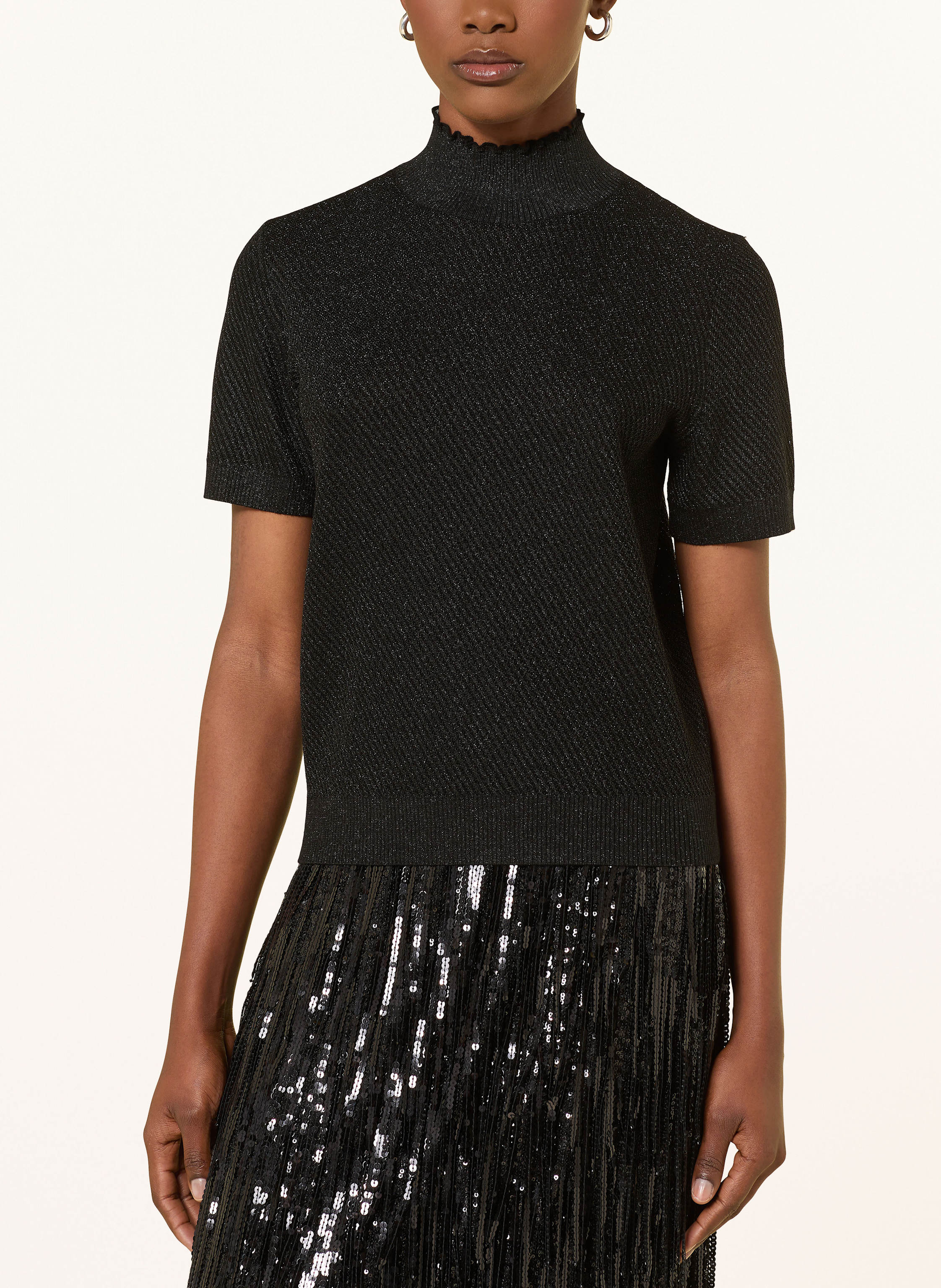 Thumbnail - Marc Cain Strickshirt Mit Glitzergarn schwarz