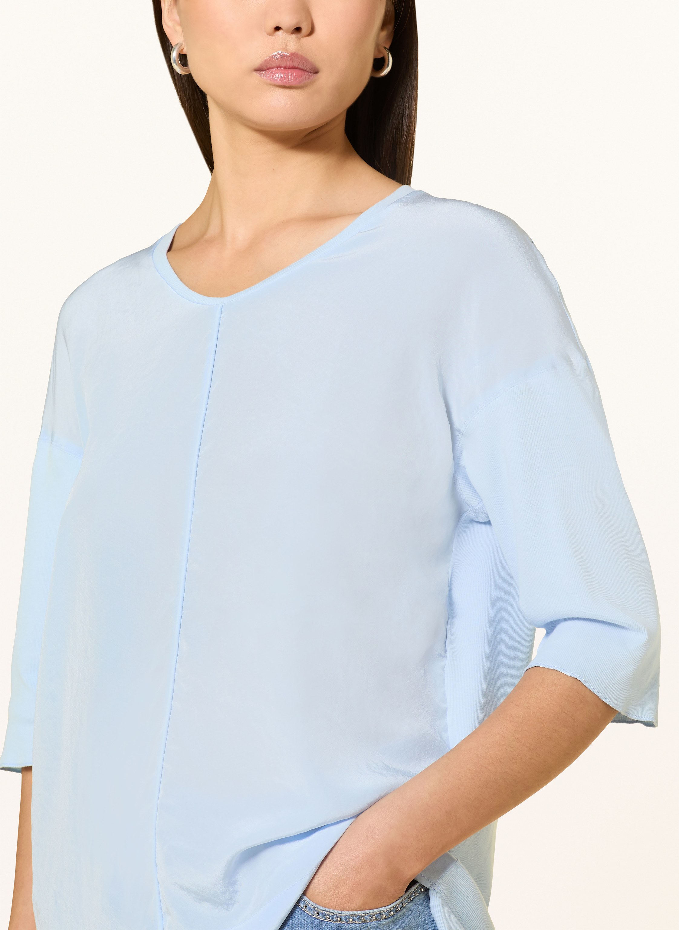 Thumbnail - Marc Cain Blusenshirt Im Materialmix blau