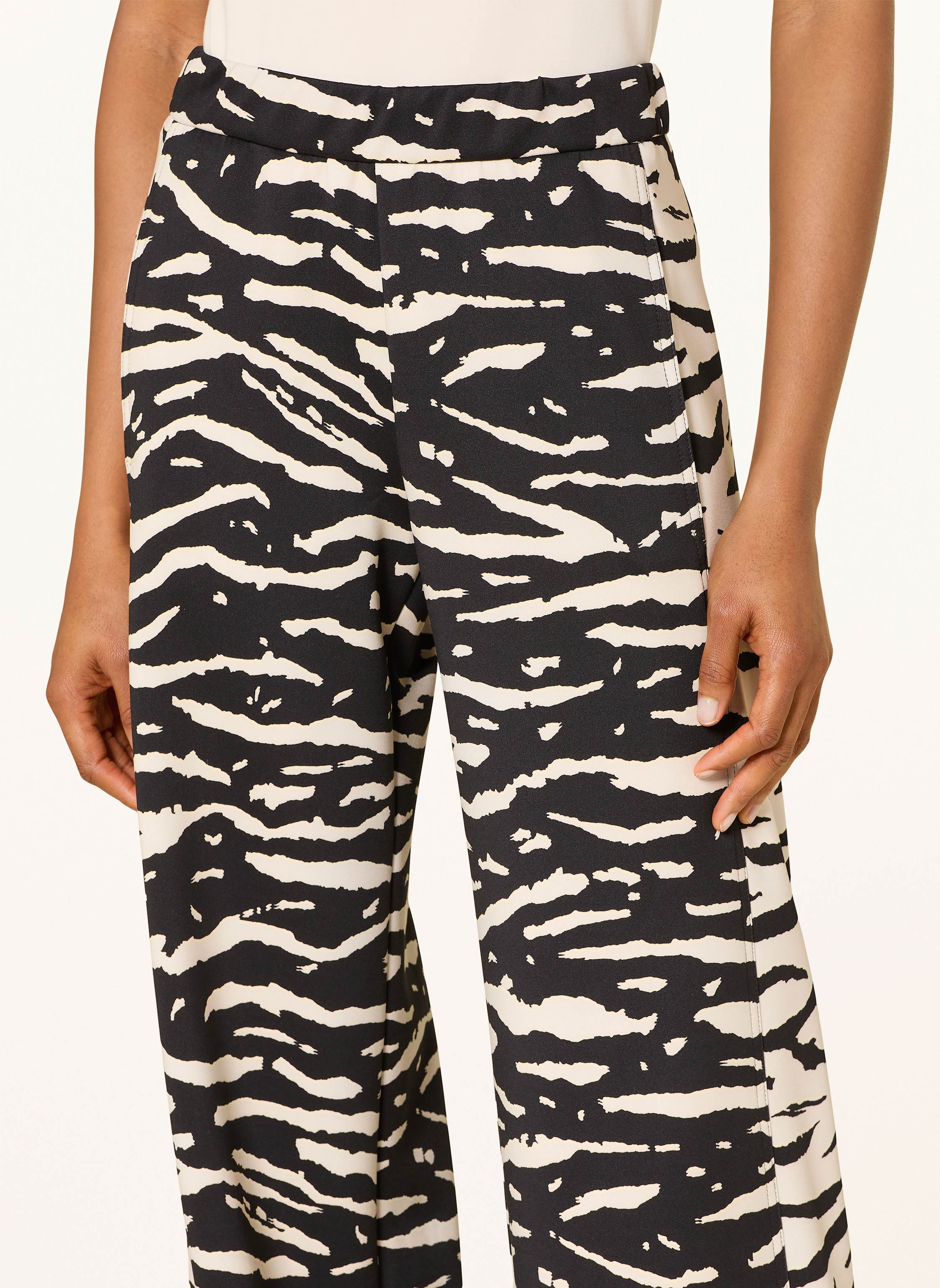 Thumbnail - Marc Cain Marlenehose Welkom Aus Sweat schwarz