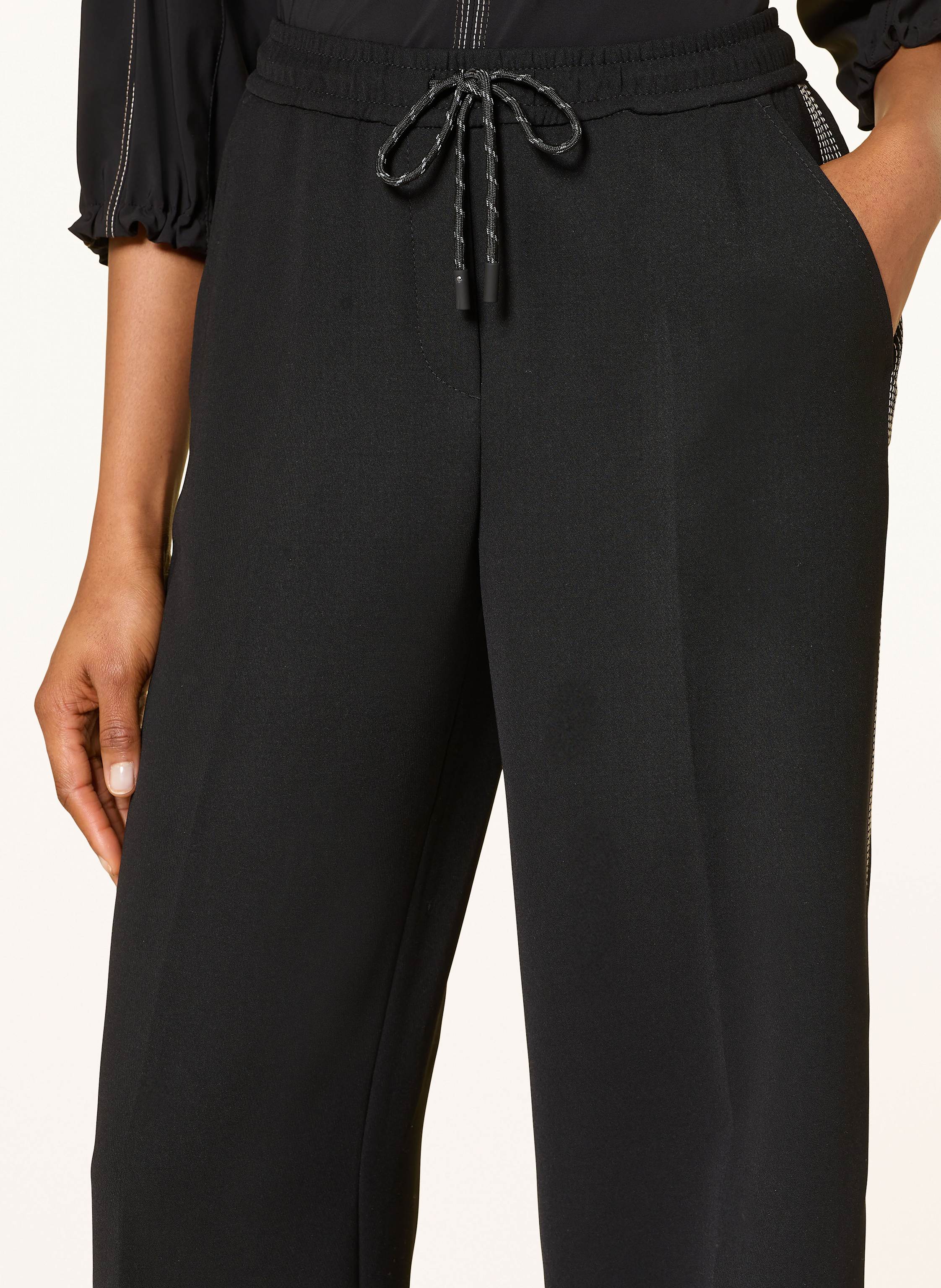 Thumbnail - Marc Cain Marlenehose Welkom Aus Sweat schwarz