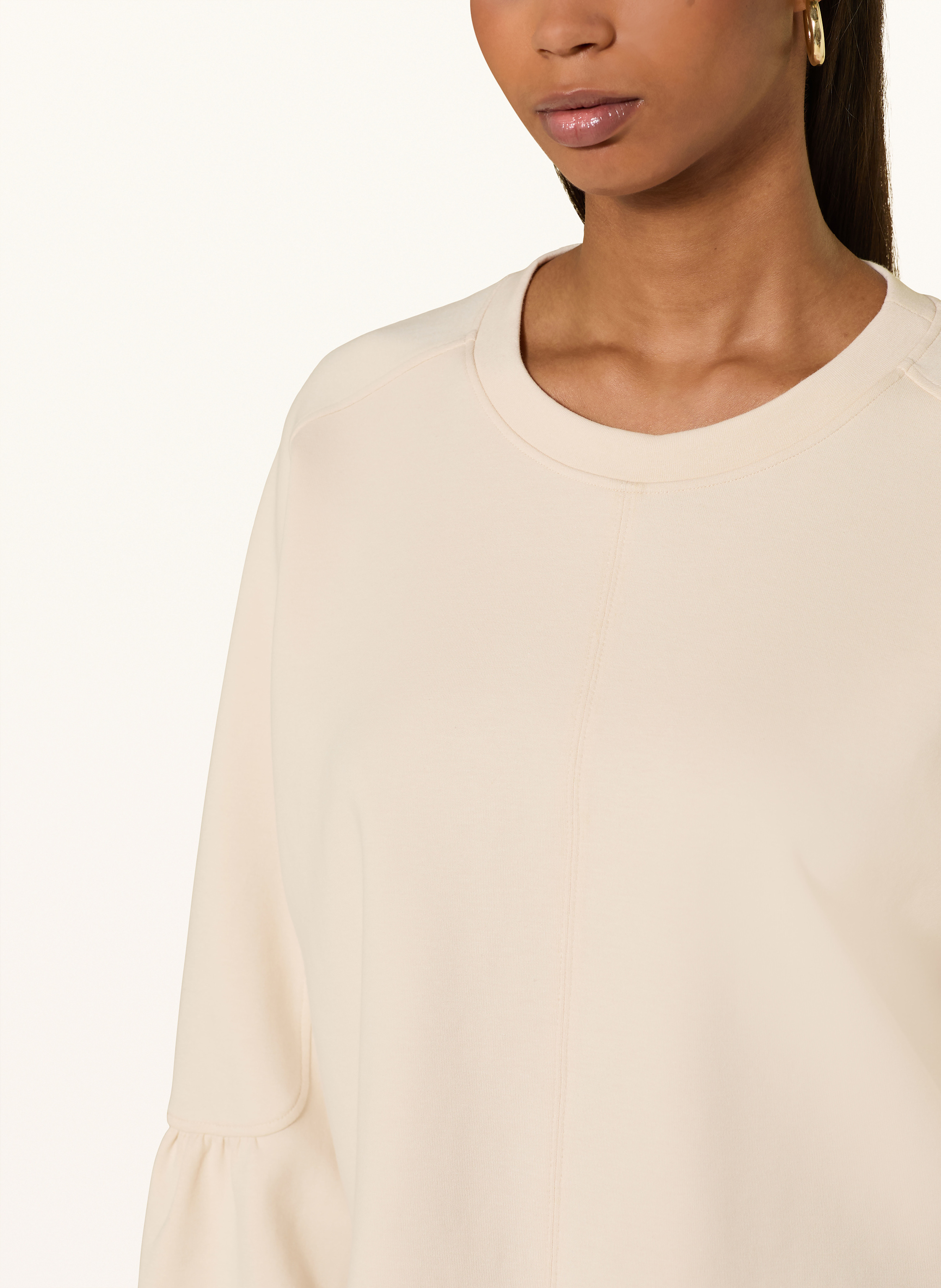 Thumbnail - Marc Cain Sweatshirt Mit Rüschen beige