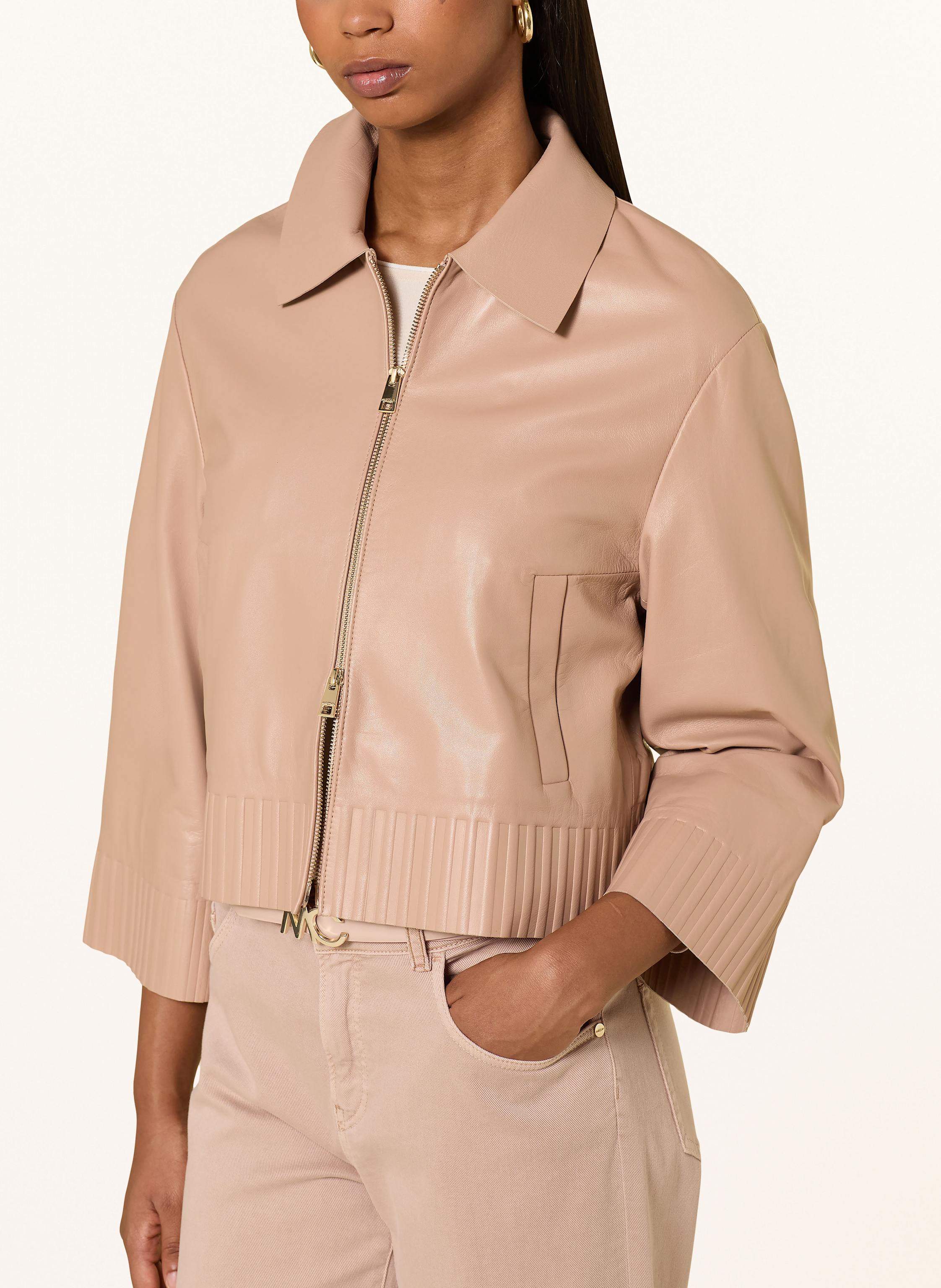 Thumbnail - Marc Cain Lederjacke beige