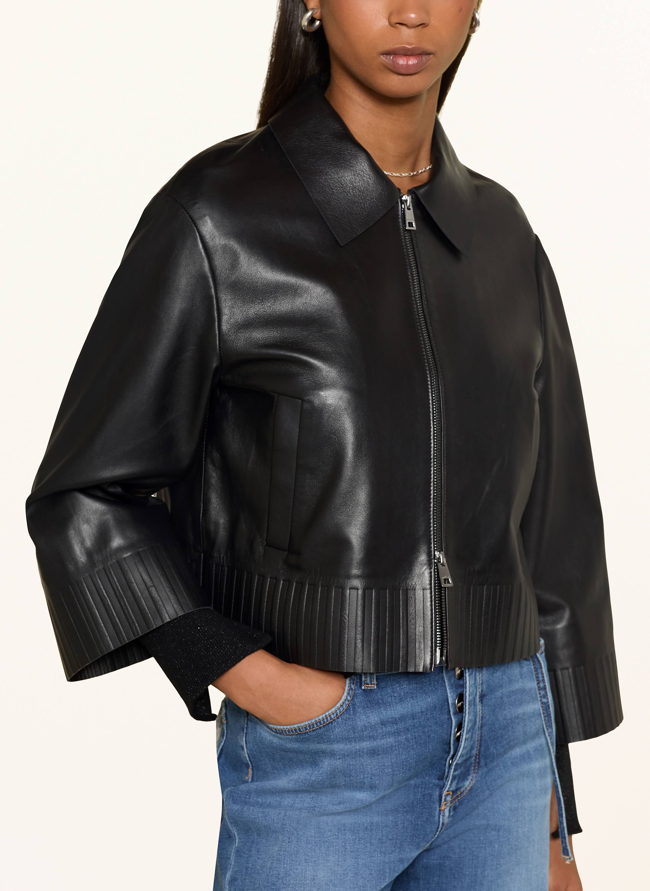 Thumbnail - Marc Cain Lederjacke schwarz