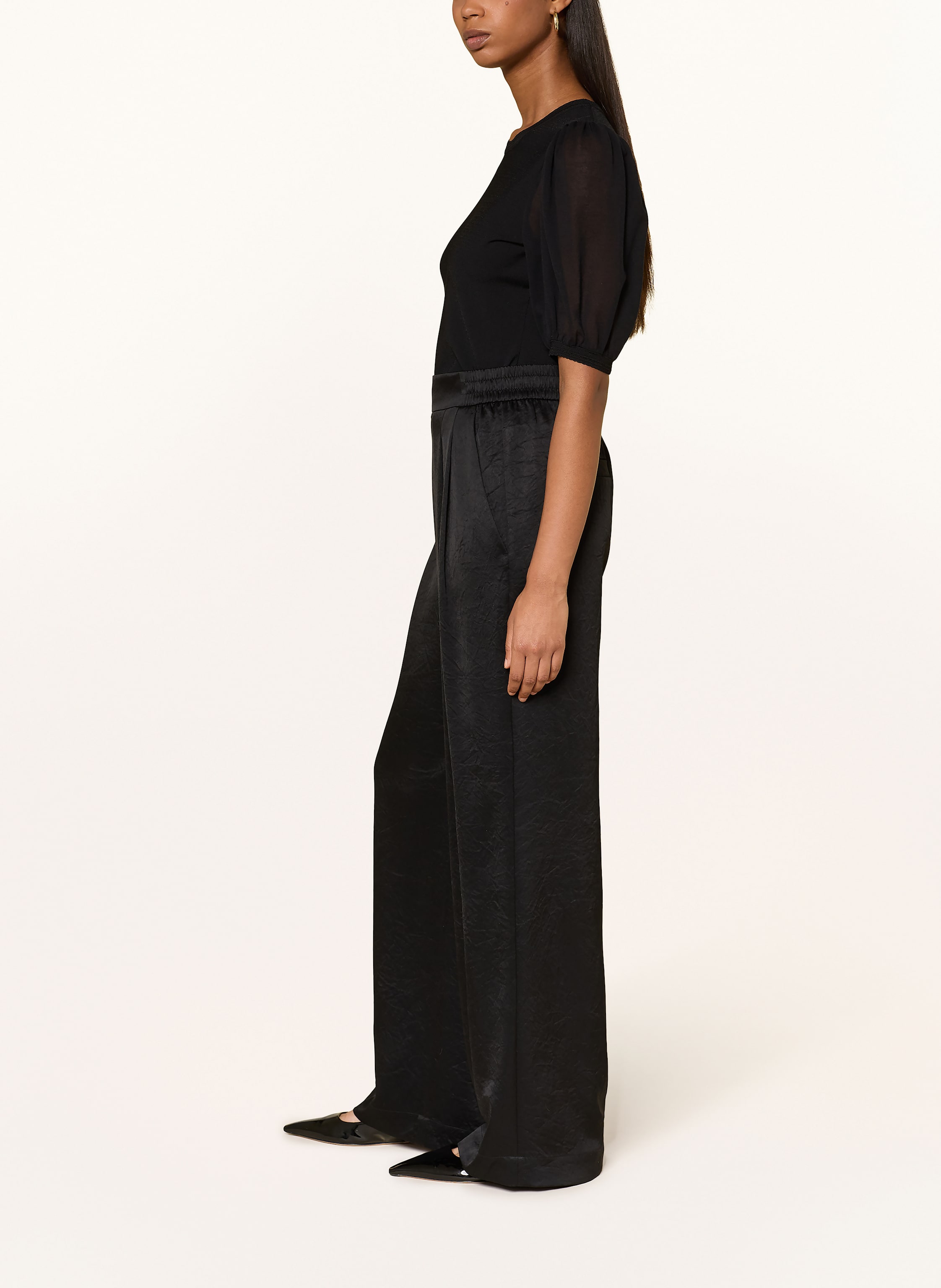 Thumbnail - Marc Cain Marlenehose Wedi Aus Satin schwarz