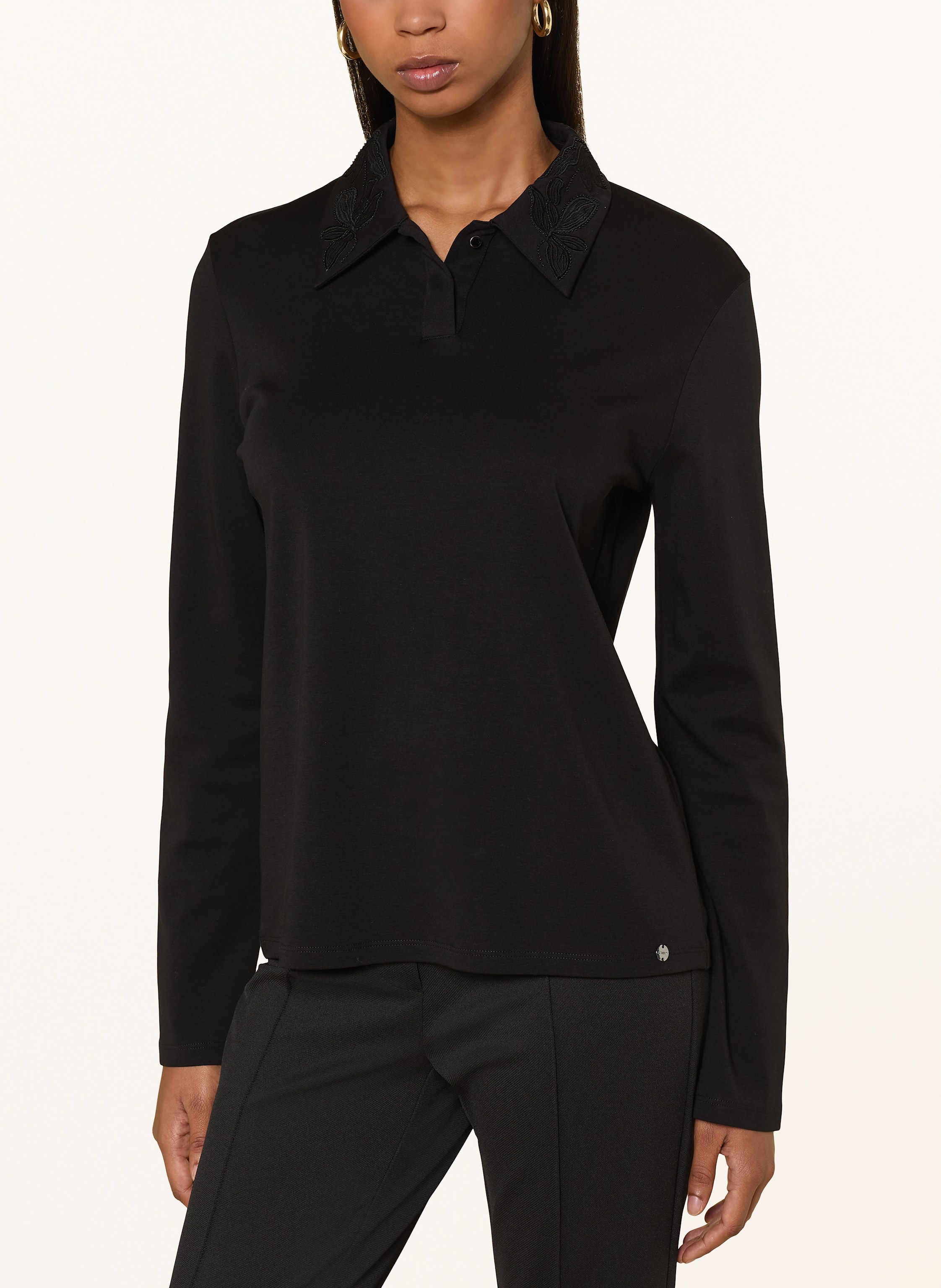 Thumbnail - Marc Cain Jersey-Poloshirt schwarz