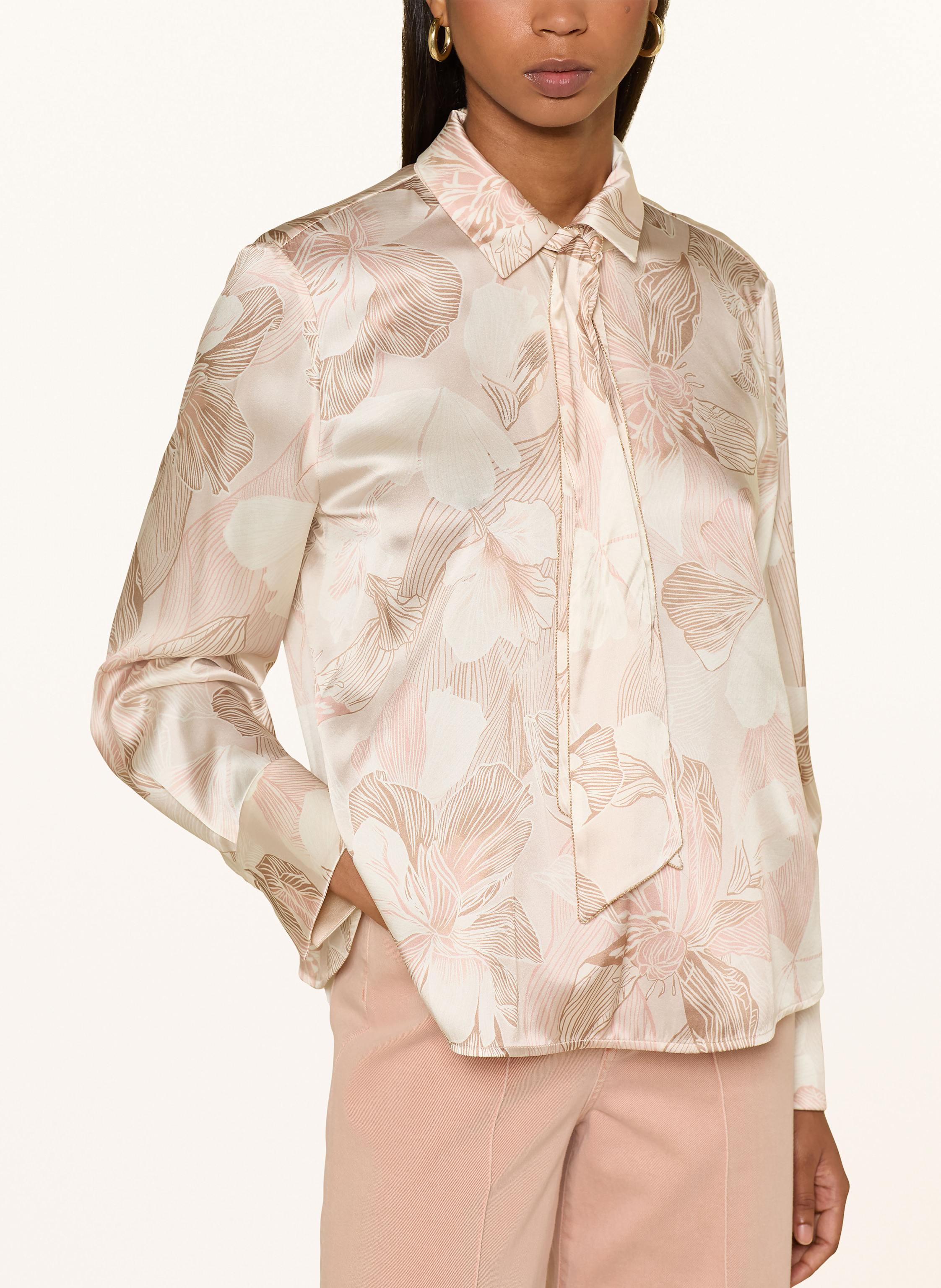 Thumbnail - Marc Cain Schluppenbluse Aus Seide Mit Schmucksteinbesatz rosa