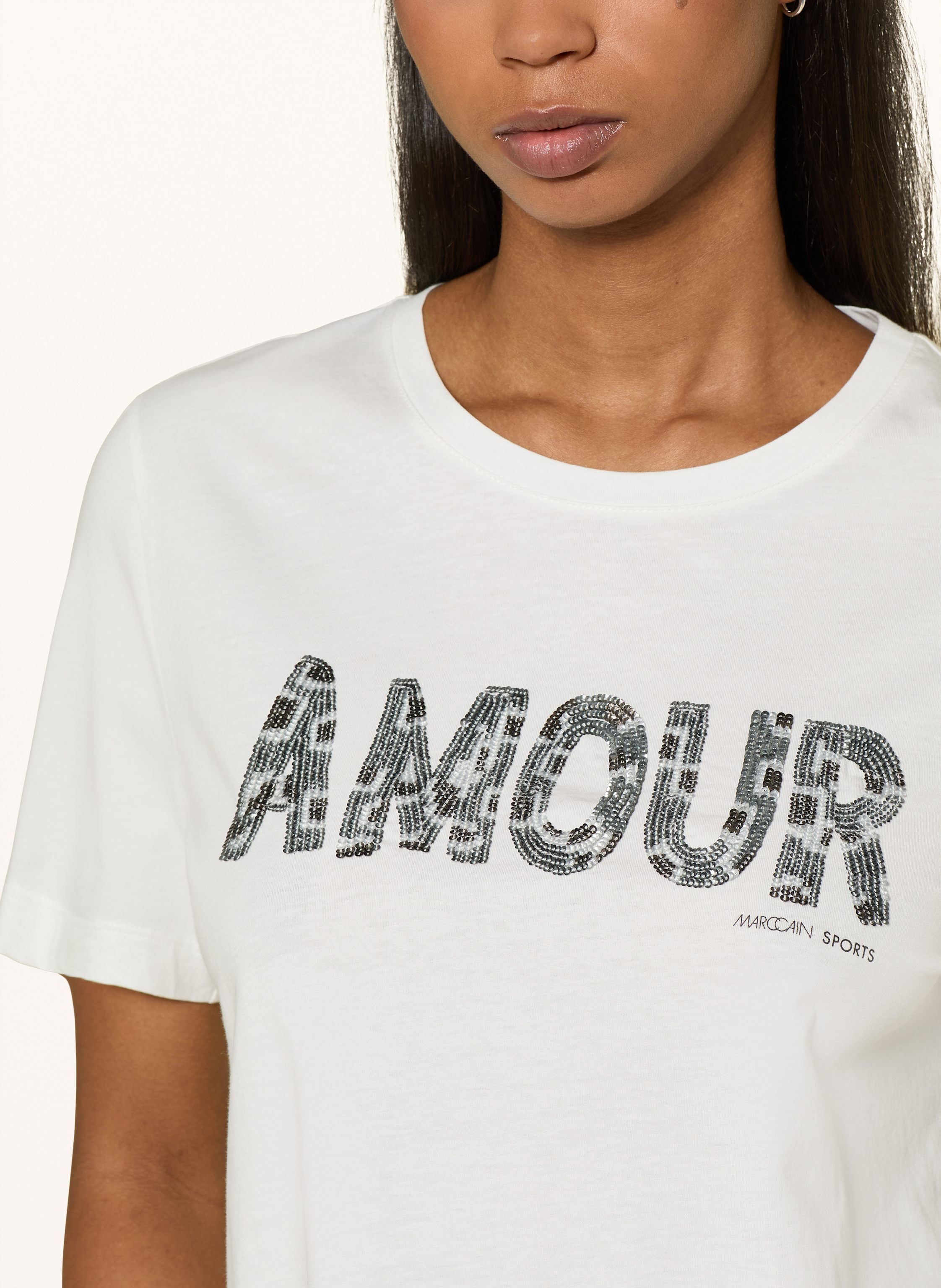 Thumbnail - Marc Cain T-Shirt Mit Schmucksteinen weiss