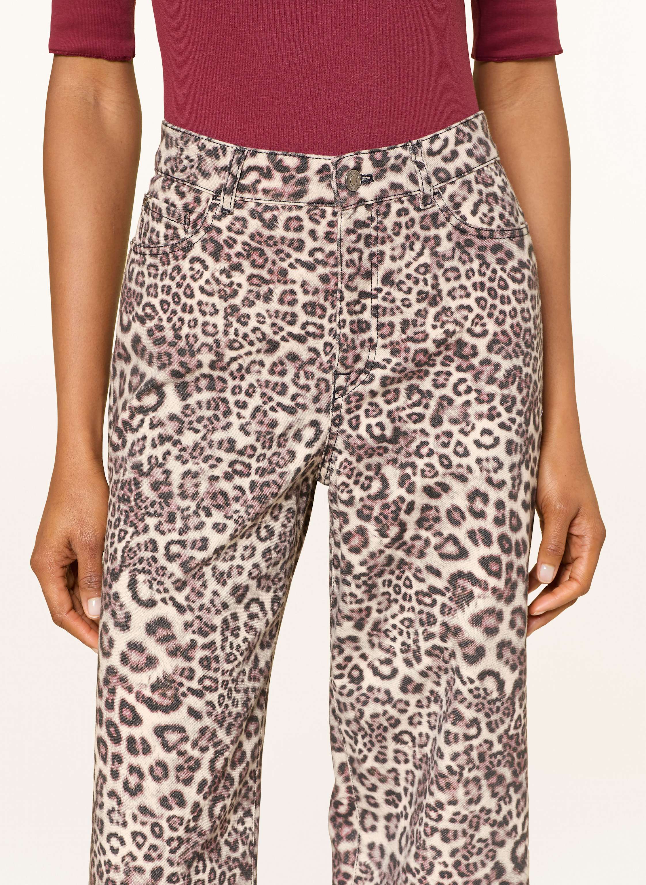 Thumbnail - Marc Cain Wide Leg Jeans Warri Mit Schmucksteinen rot