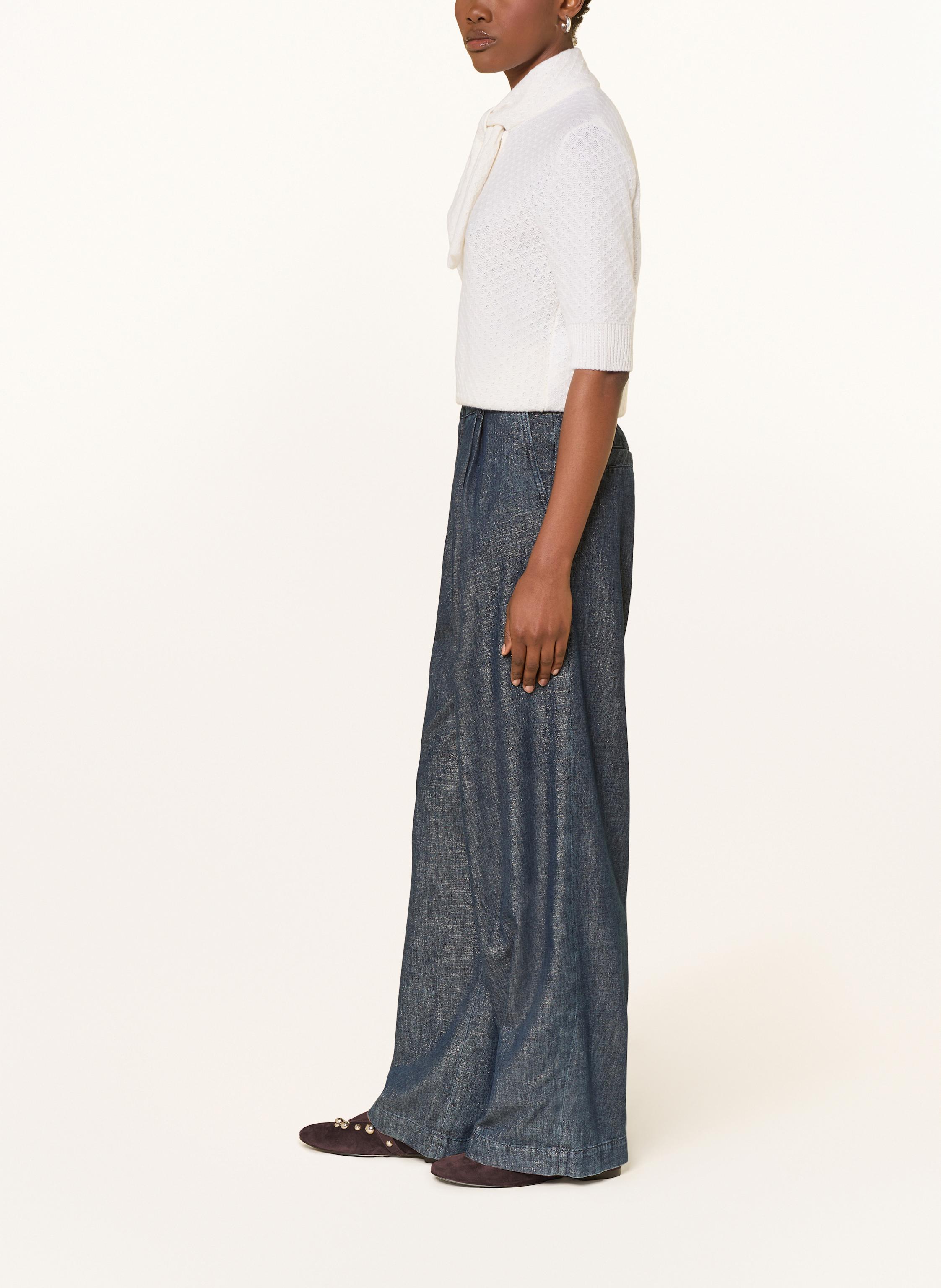 Thumbnail - Marc Cain Wide Leg Jeans Wichita Mit Glitzergarn blau