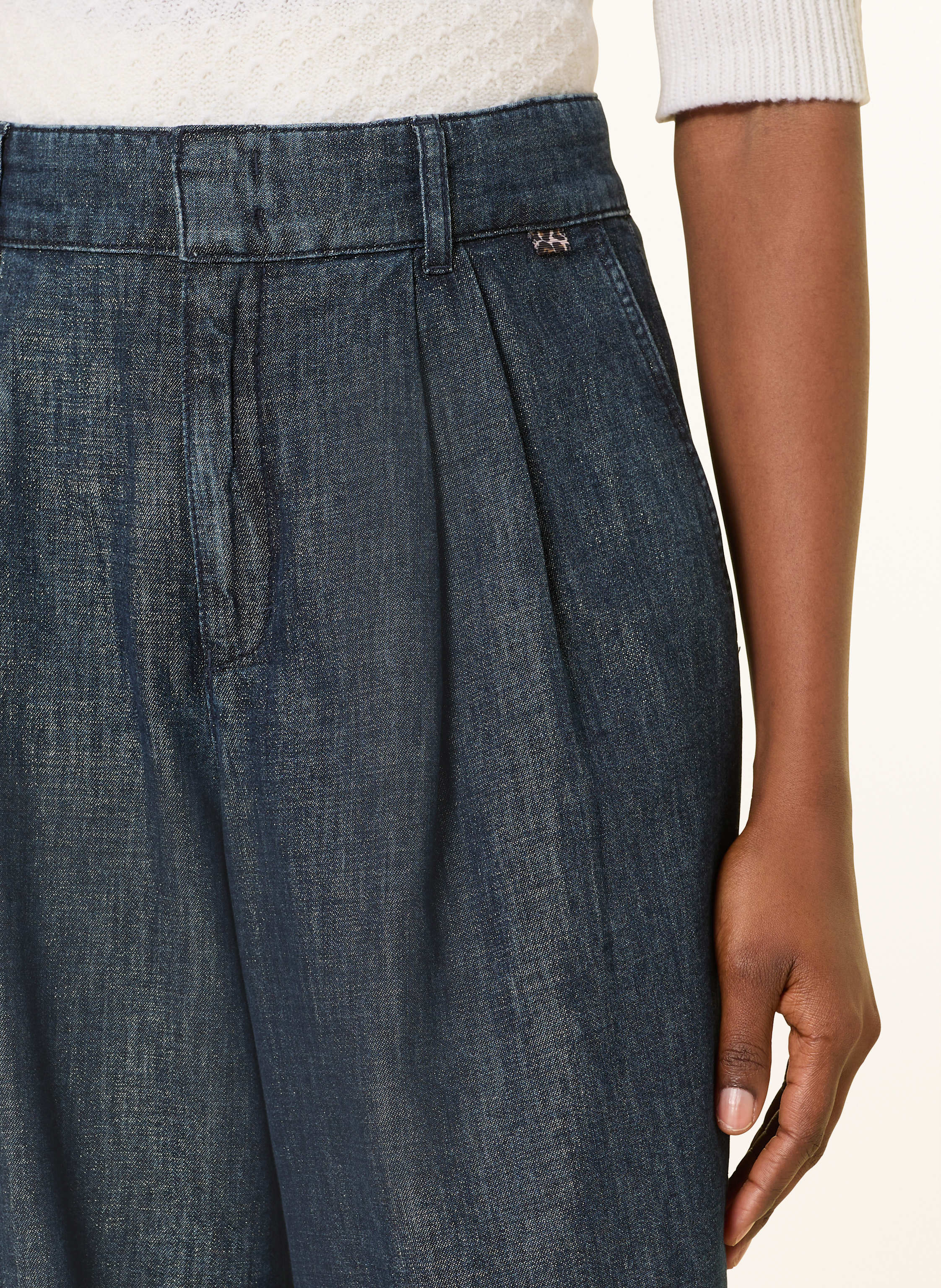 Thumbnail - Marc Cain Wide Leg Jeans Wichita Mit Glitzergarn blau