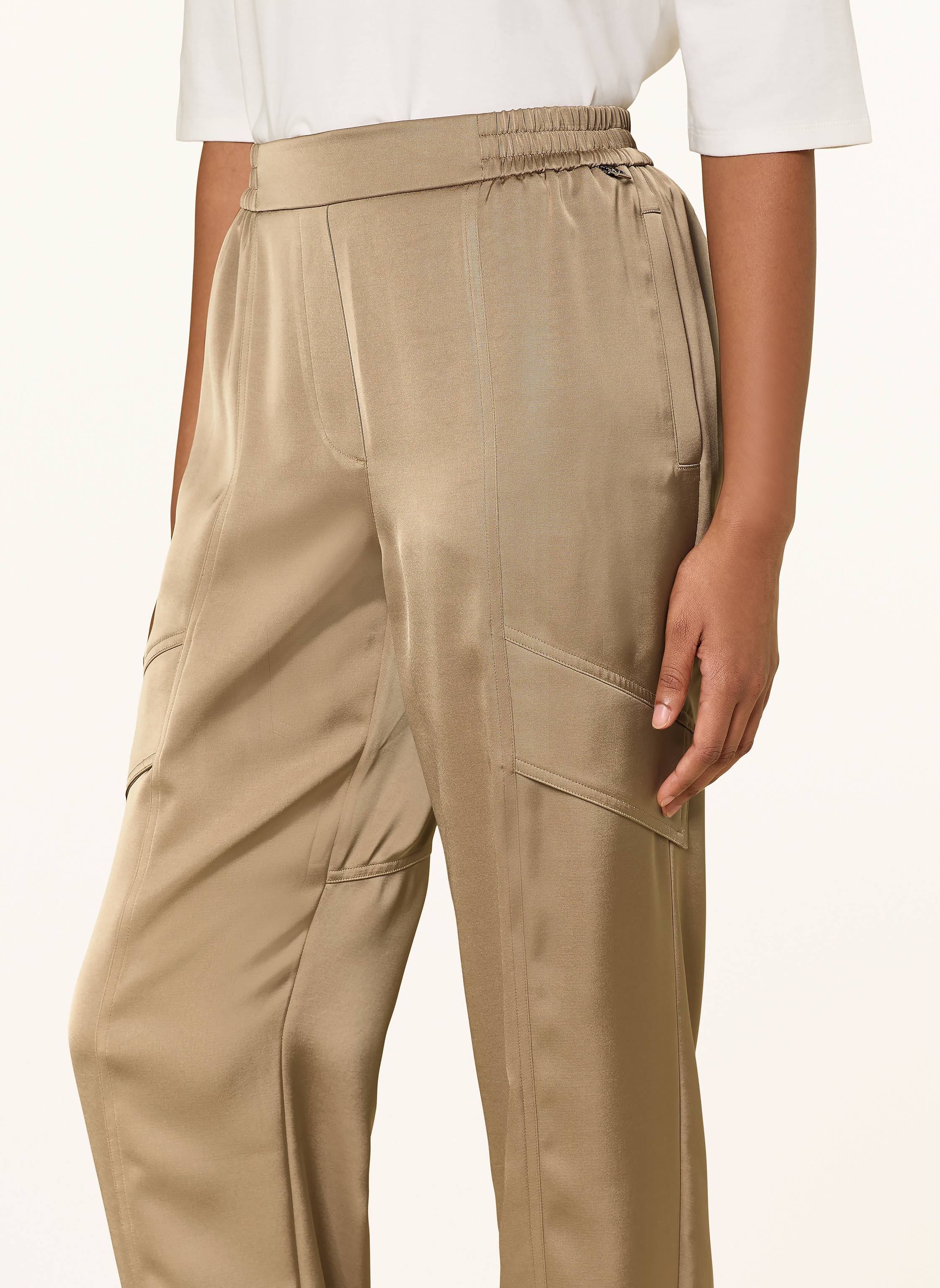 Thumbnail - Marc Cain Satinhose Rhodos Im Jogging-Stil beige