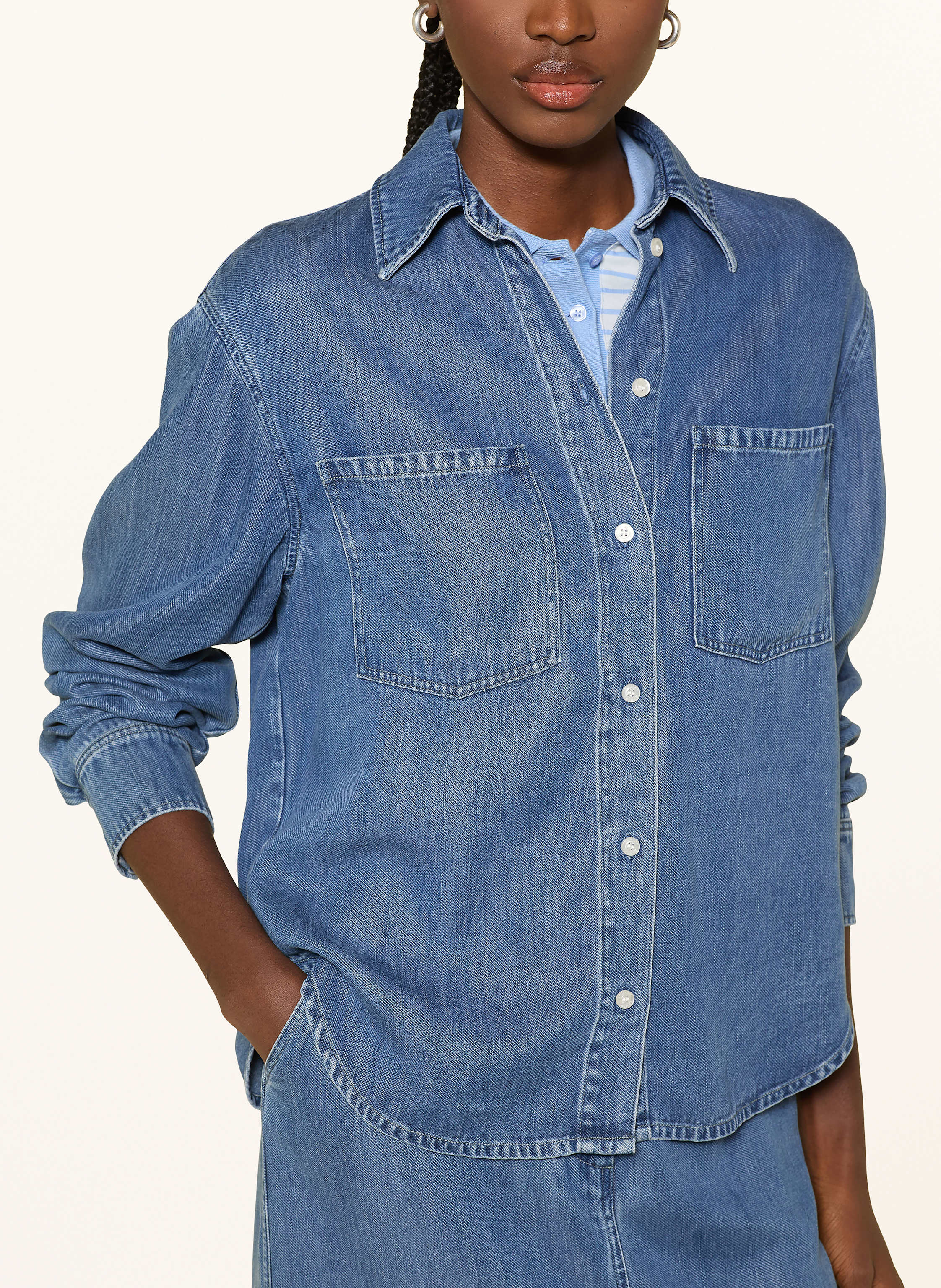 Thumbnail - Samsøe Samsøe Hemdbluse Sabexy blau