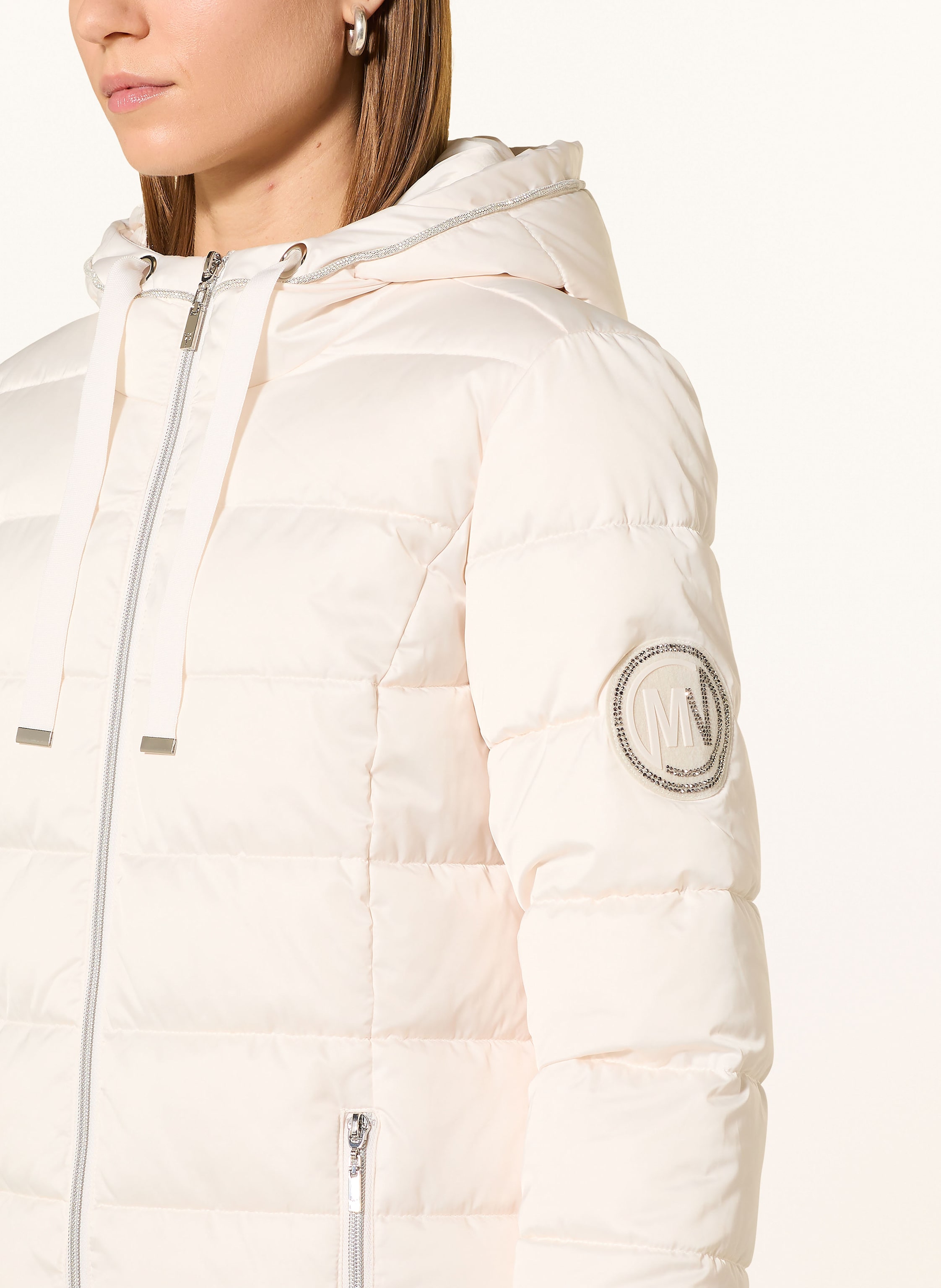 Thumbnail - Monari Steppmantel Mit Glitzergarn Und Schmucksteinen beige