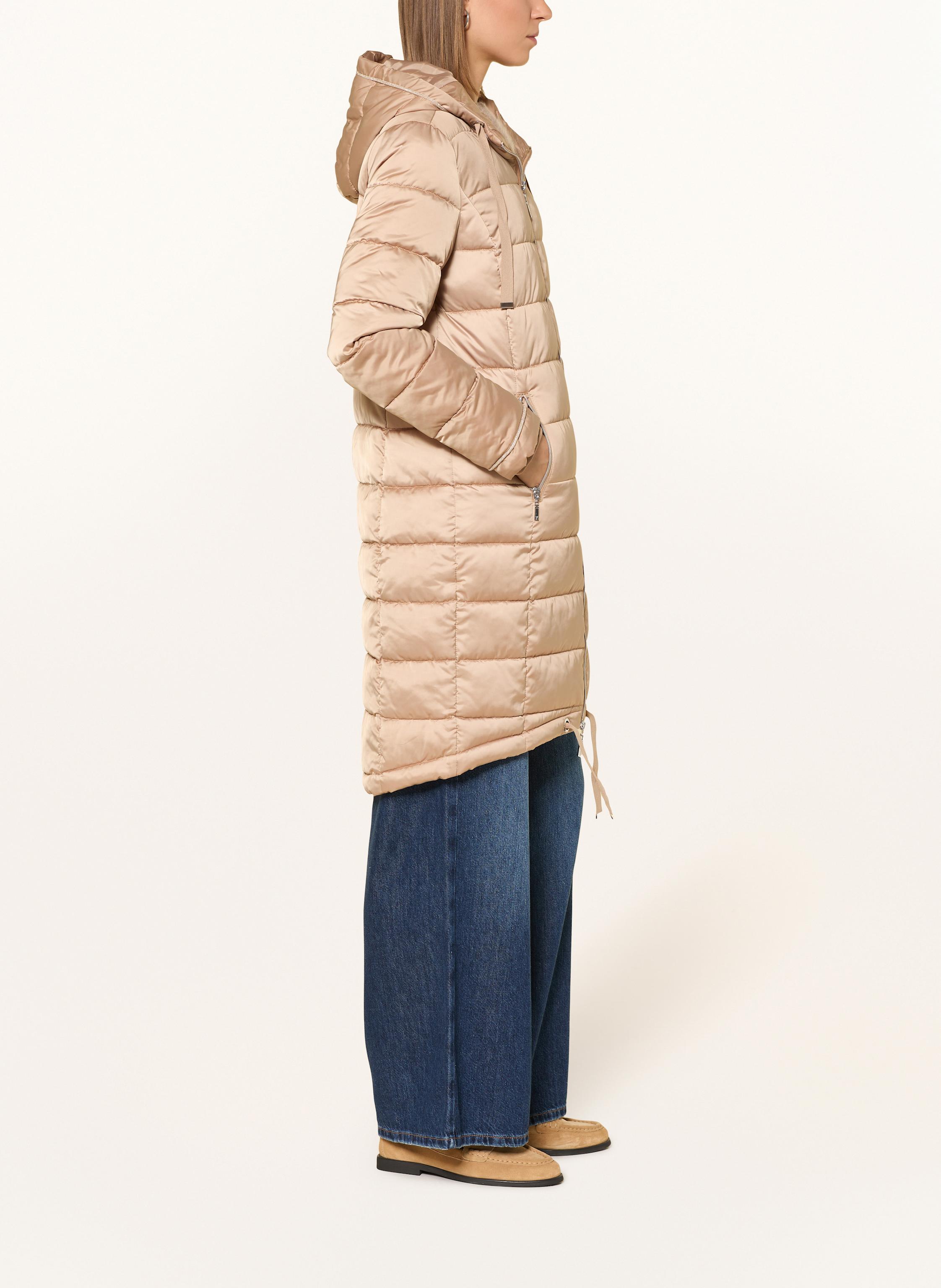 Thumbnail - Monari Steppmantel Mit Glitzergarn Und Schmucksteinen braun