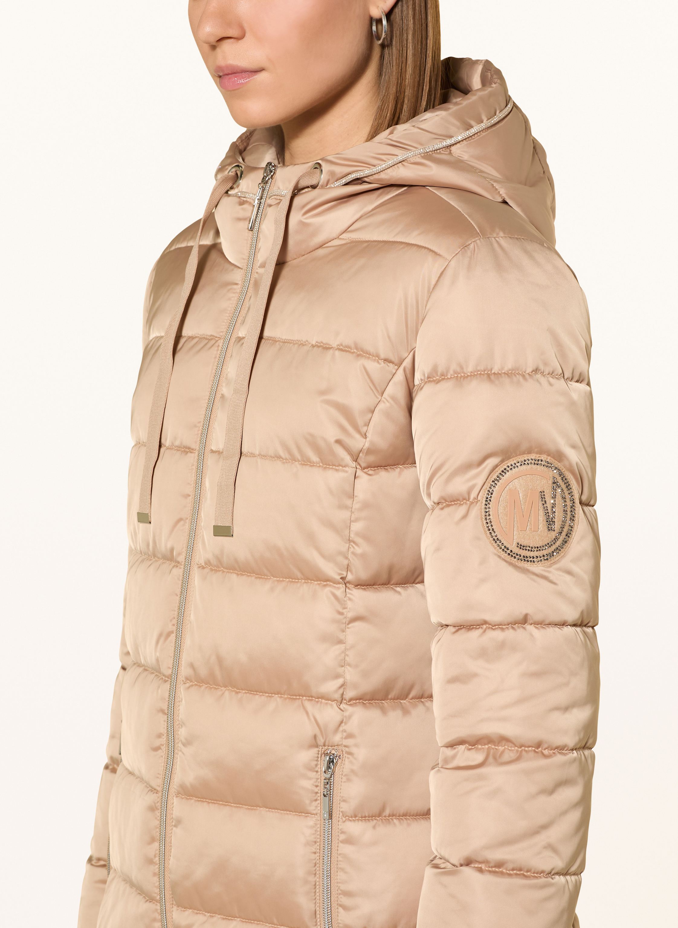 Thumbnail - Monari Steppmantel Mit Glitzergarn Und Schmucksteinen braun