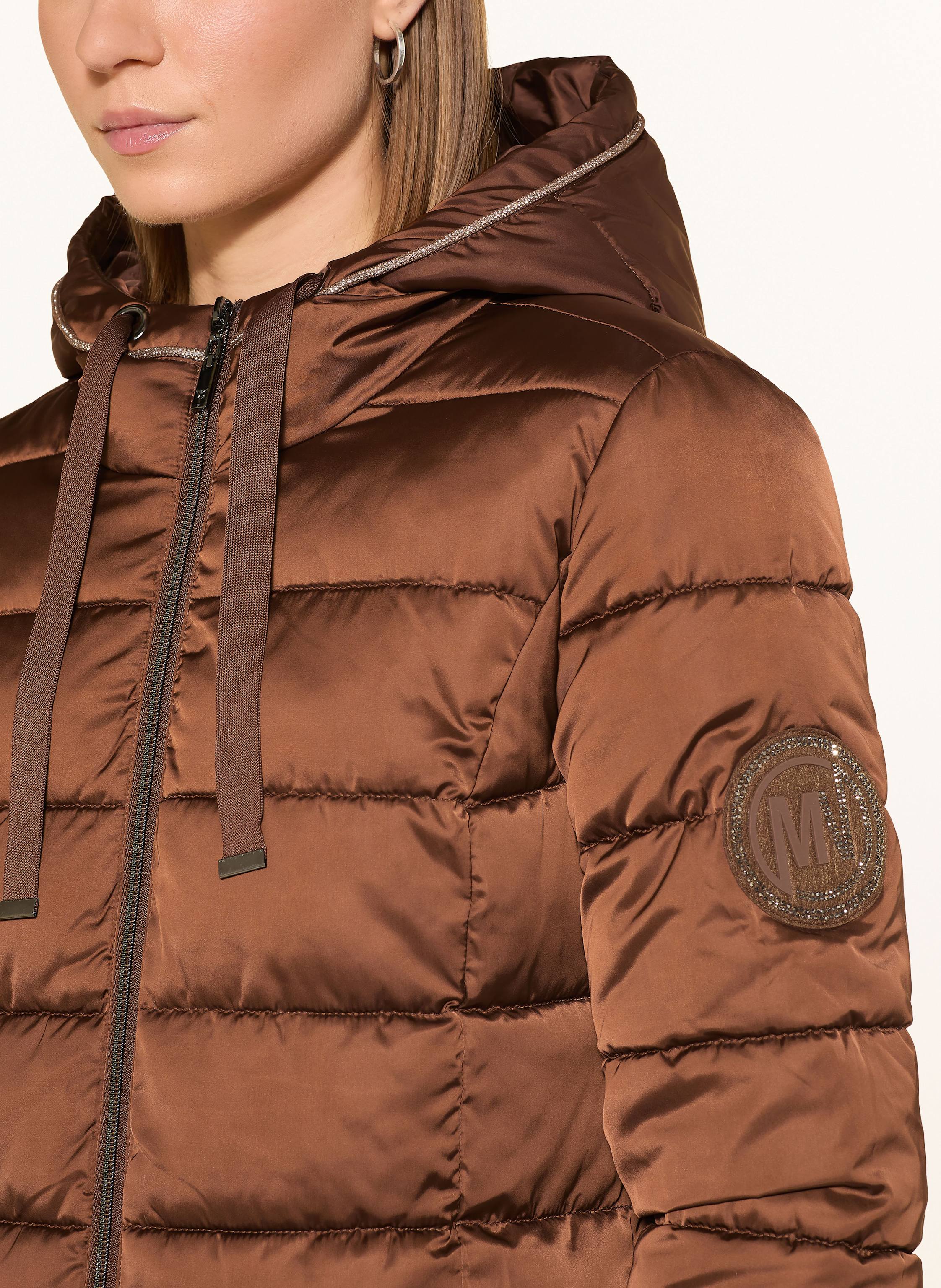 Thumbnail - Monari Steppmantel Mit Glitzergarn Und Schmucksteinen braun