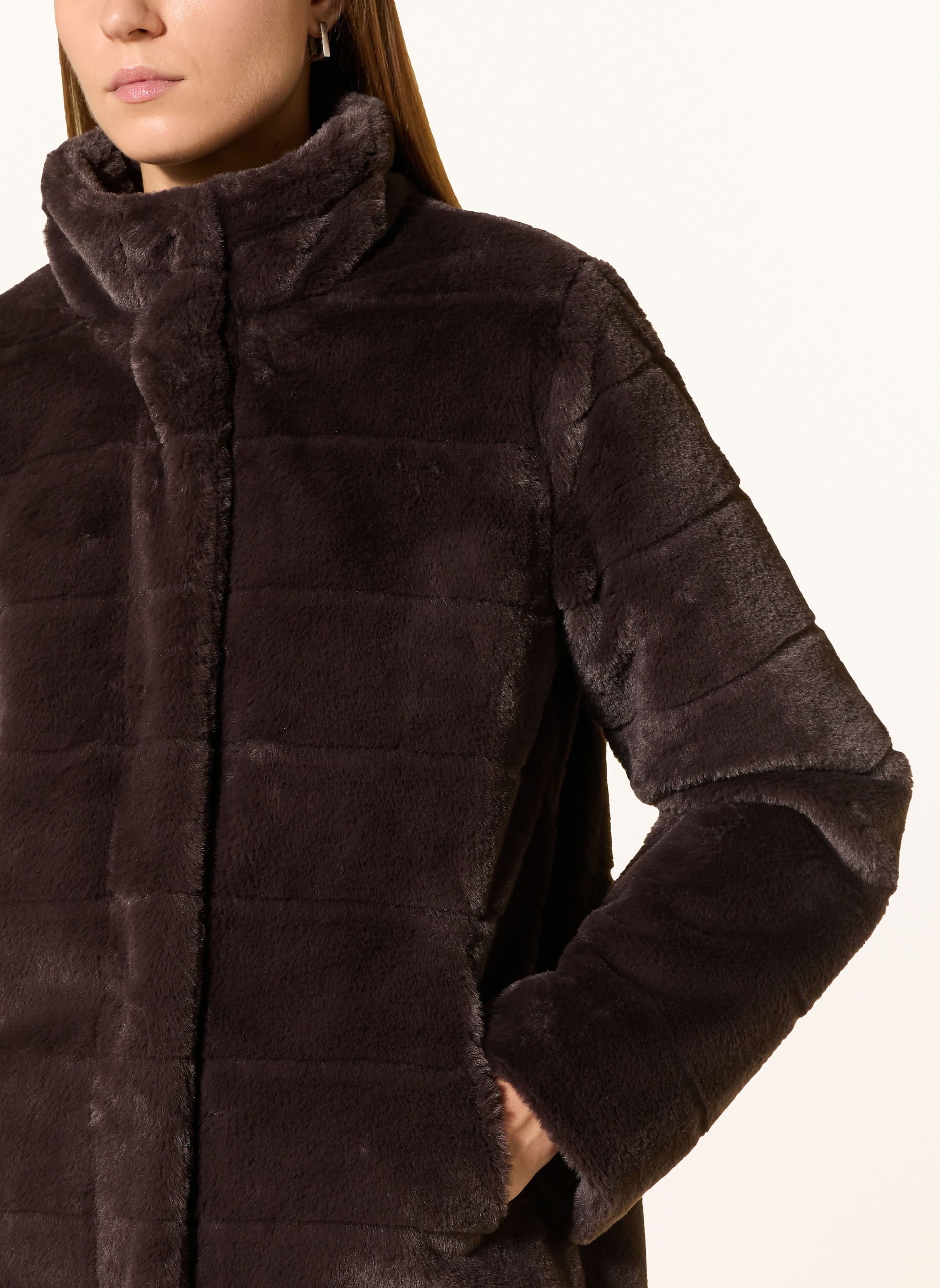 Thumbnail - Monari Kunstpelz-Mantel braun