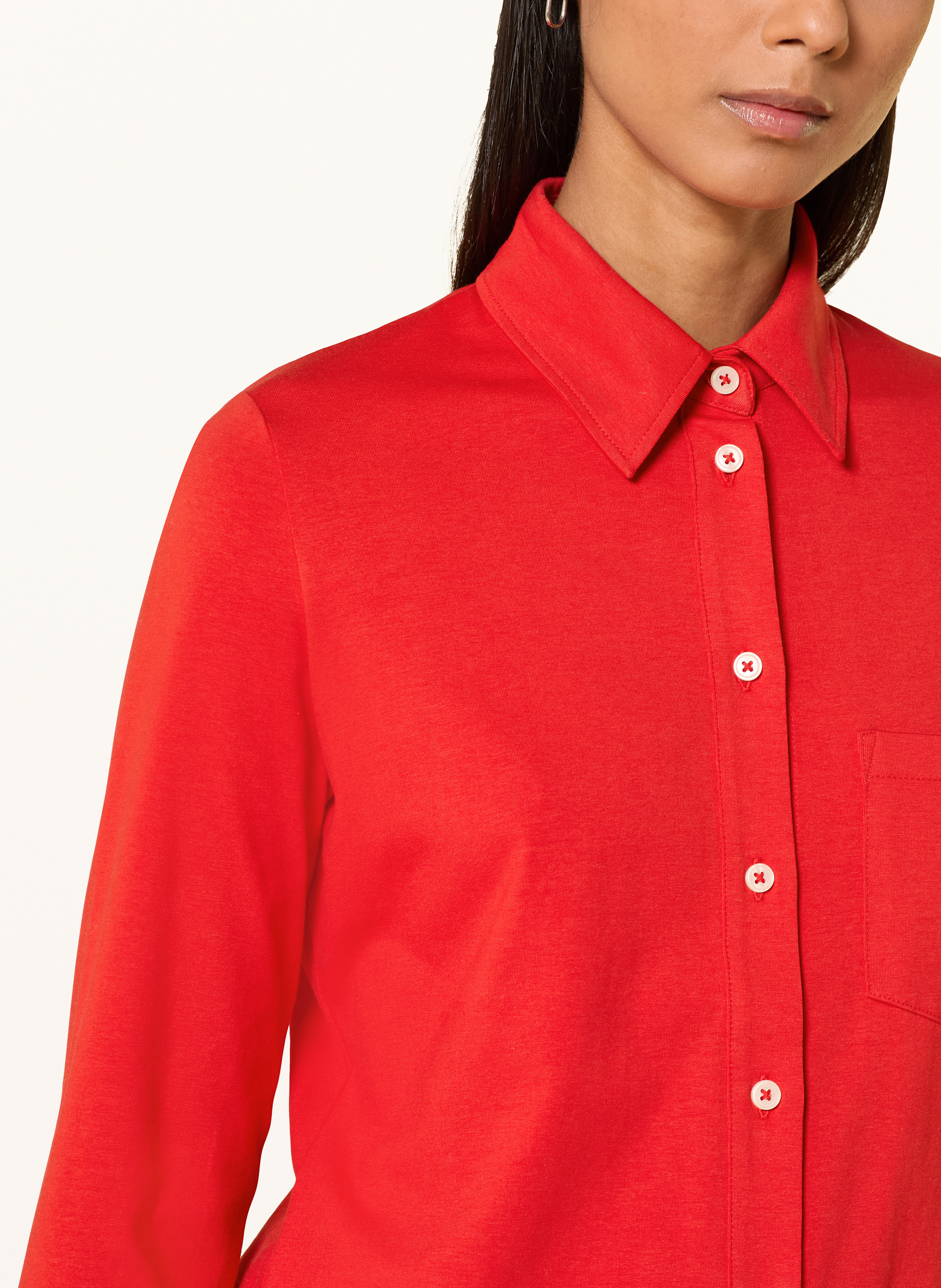 Thumbnail - Marc O'polo Hemdbluse Aus Jersey rot