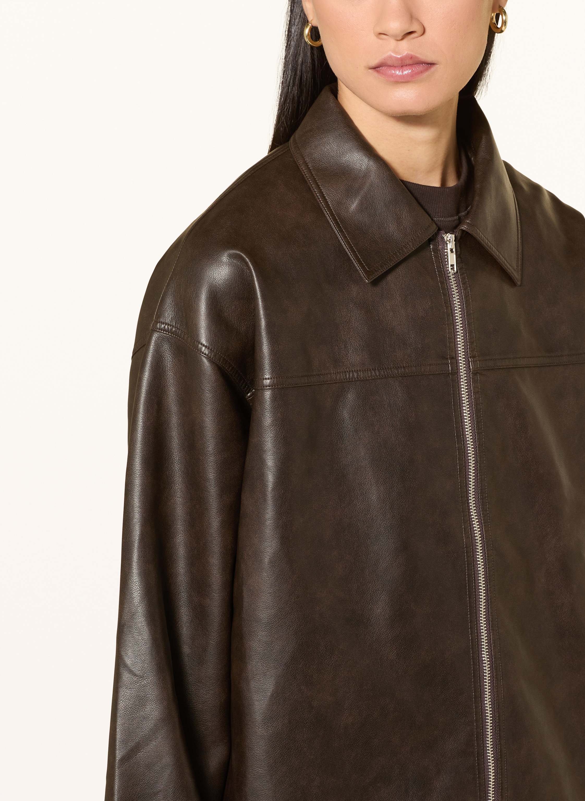 Thumbnail - Neo Noir Jacke Titansa In Lederoptik braun