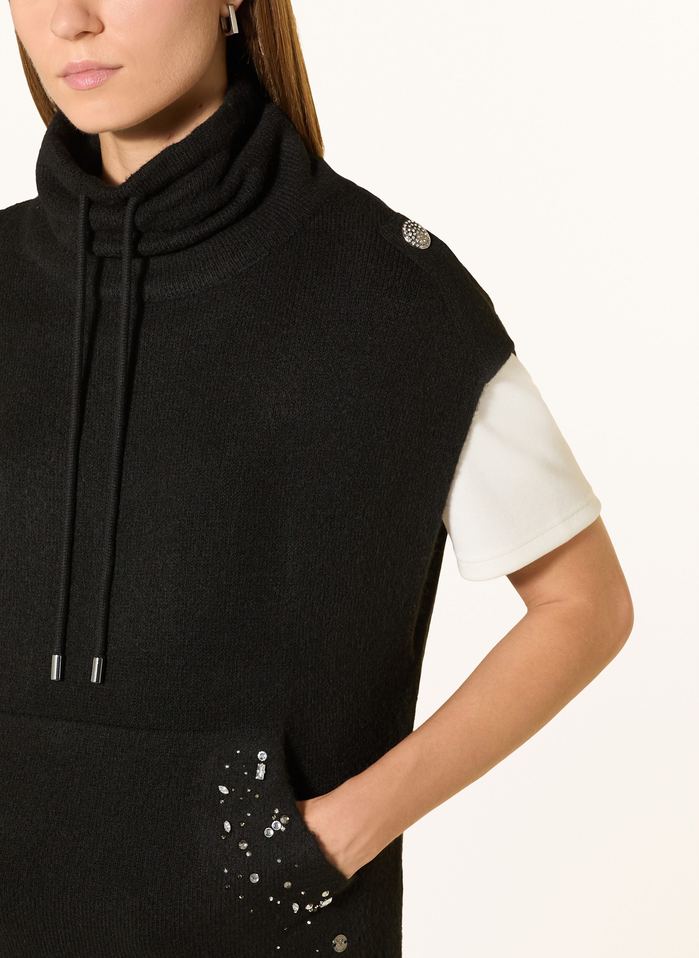 Thumbnail - Monari Pullunder Mit Schmucksteinen schwarz
