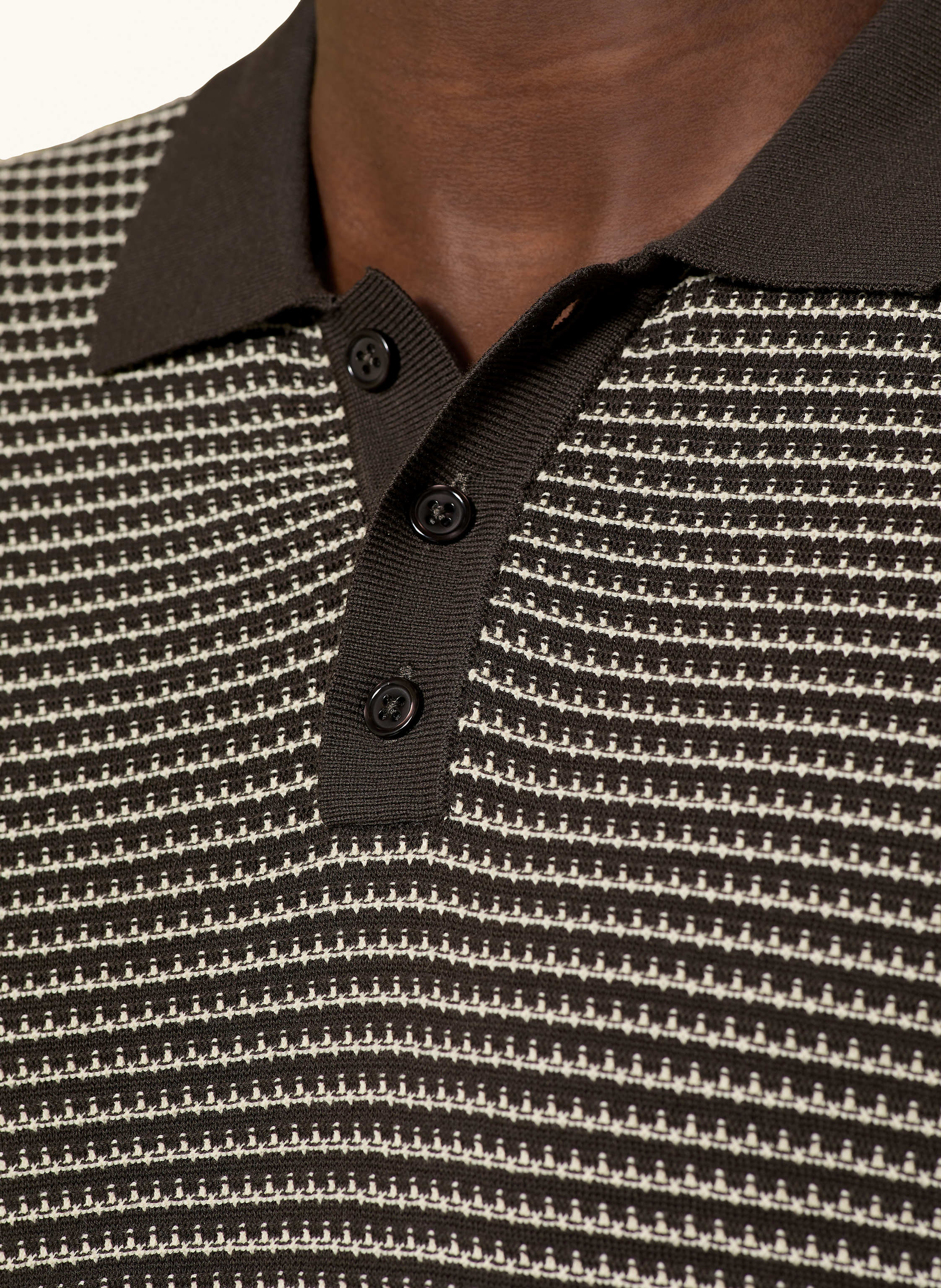 Thumbnail - Drykorn Strick-Poloshirt Triton Regular Fit braun