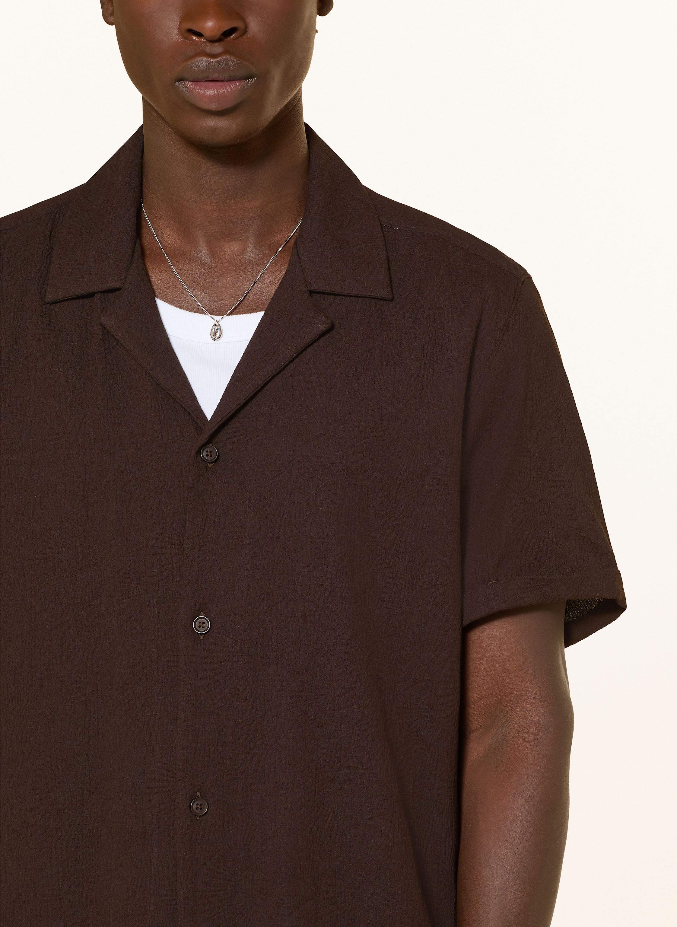 Thumbnail - Drykorn Jacquard-Resorthemd Bijan_2 Comfort Fit braun