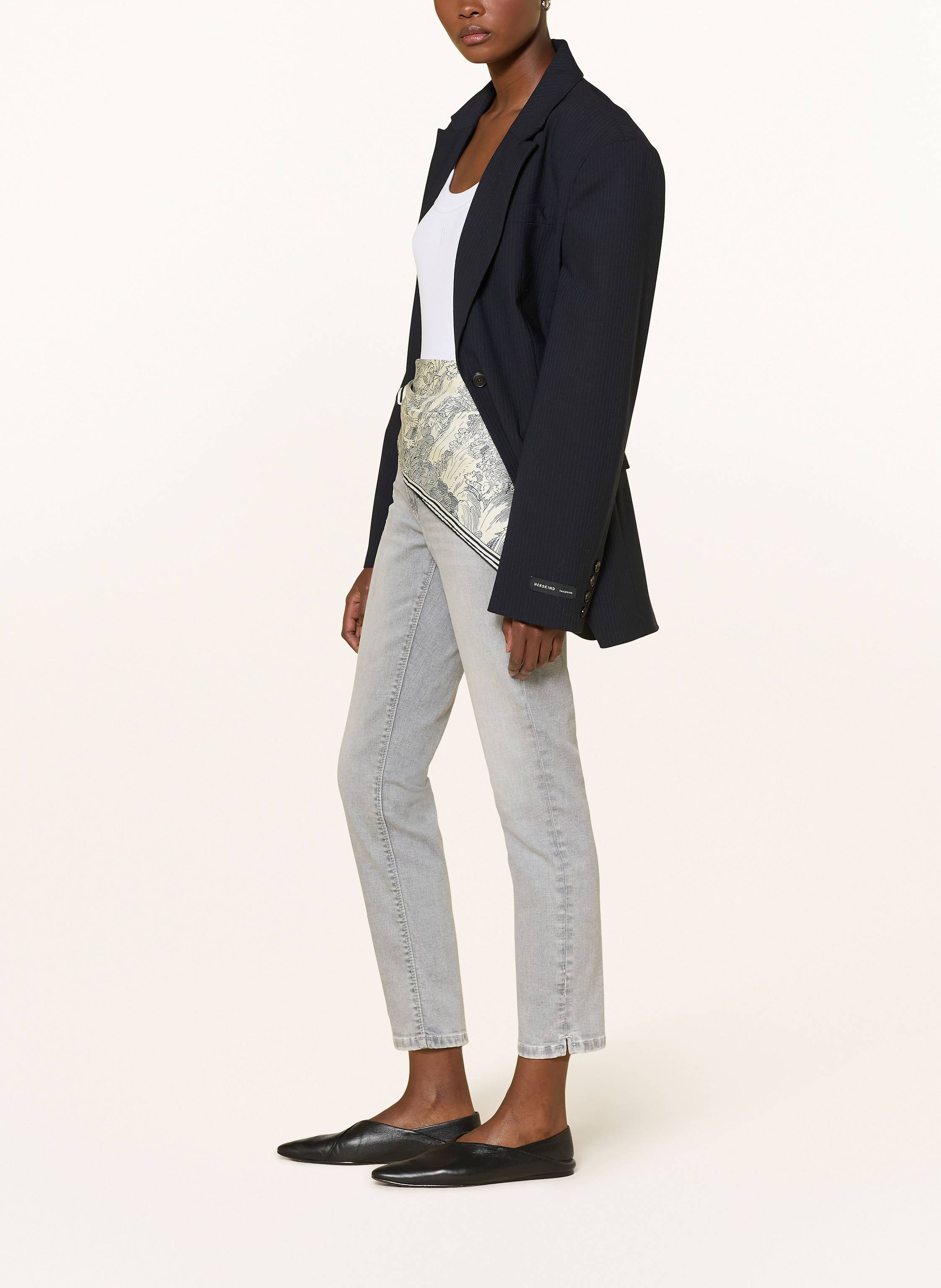 Thumbnail - Cambio Cropped Jeans Piper grau