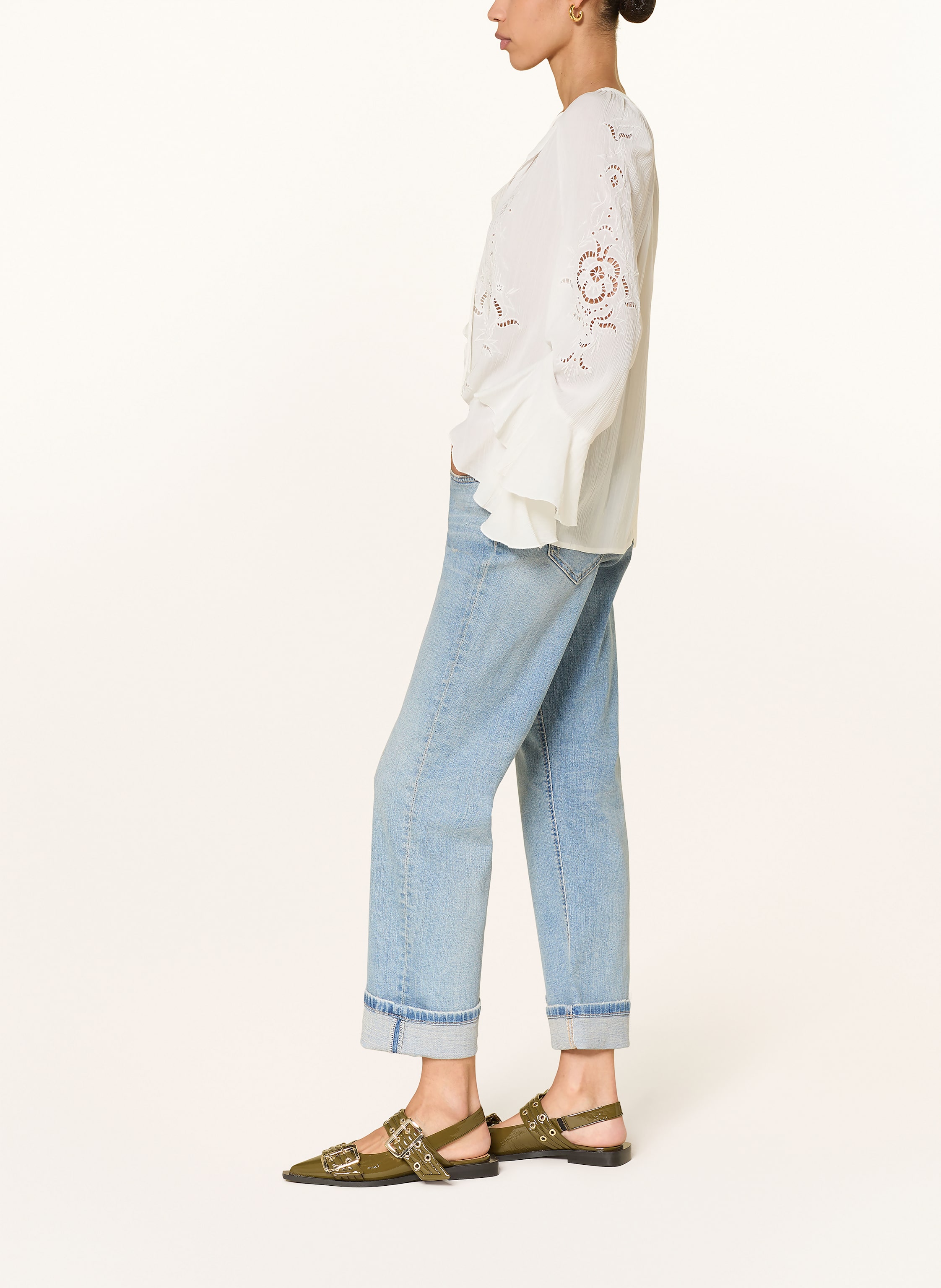 Thumbnail - Cambio Straight Jeans Gaia blau