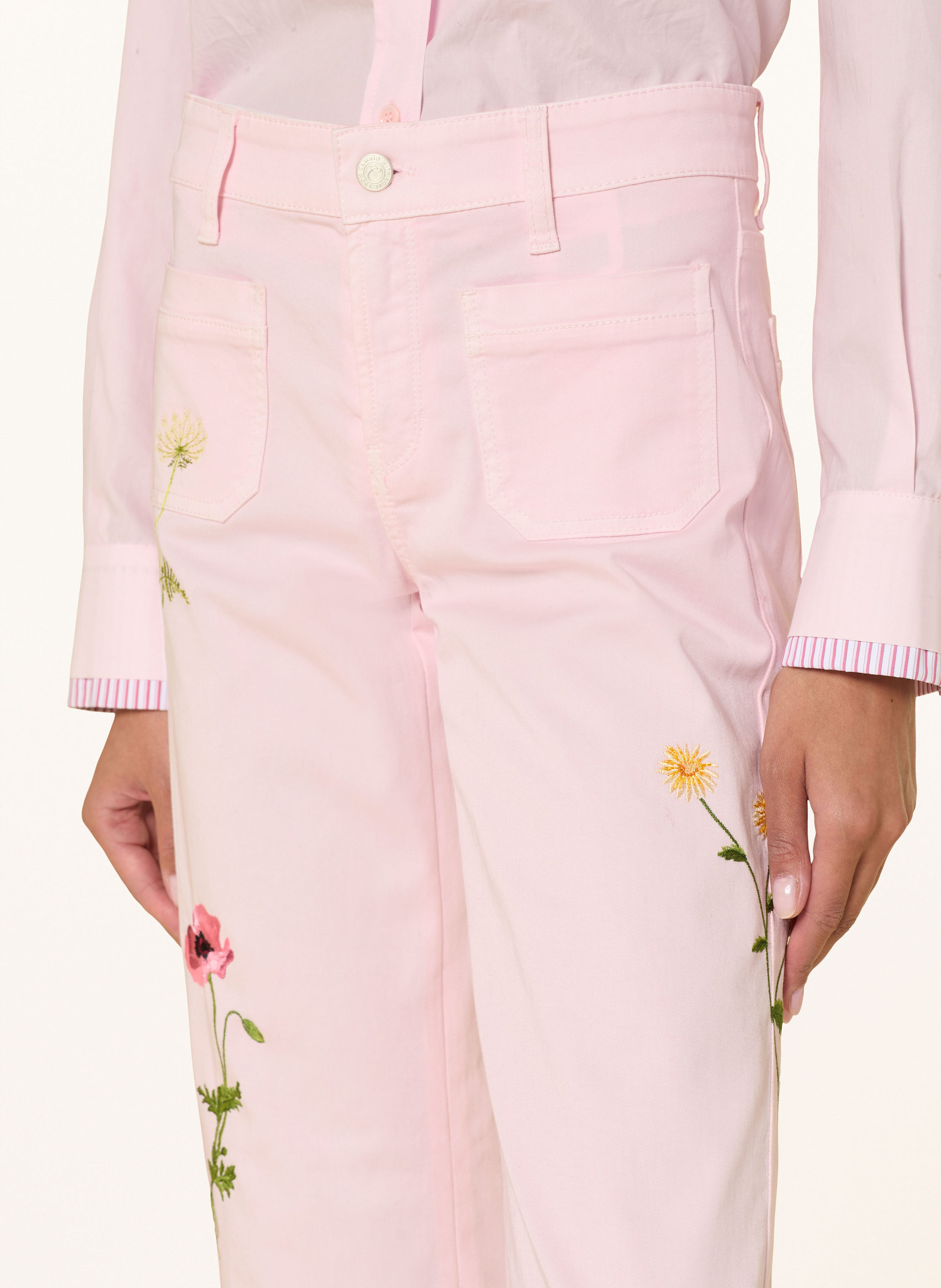 Thumbnail - Cambio Flared Jeans Tess rosa