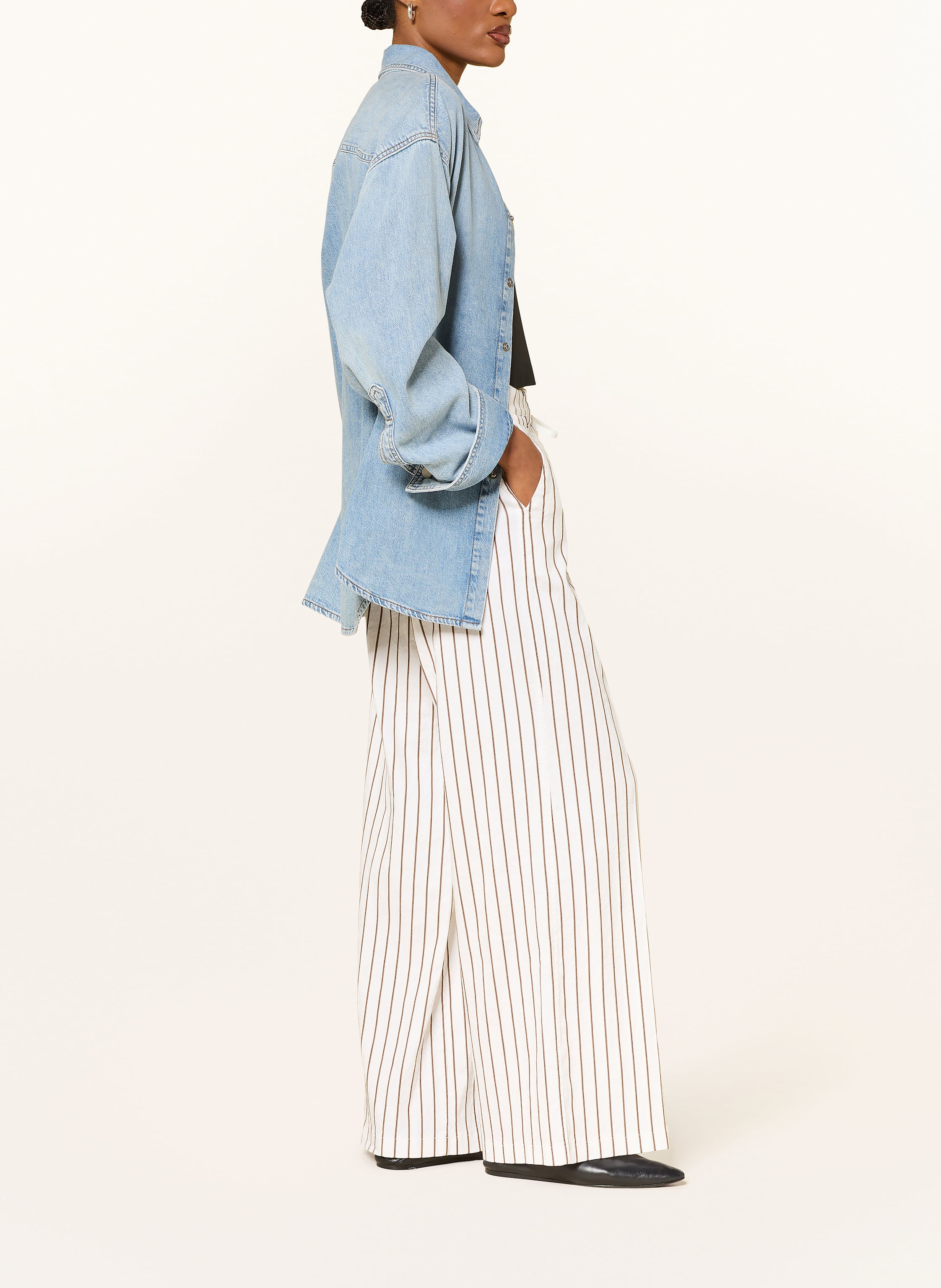 Thumbnail - Cambio Marlenehose Adrienne Mit Leinen weiss