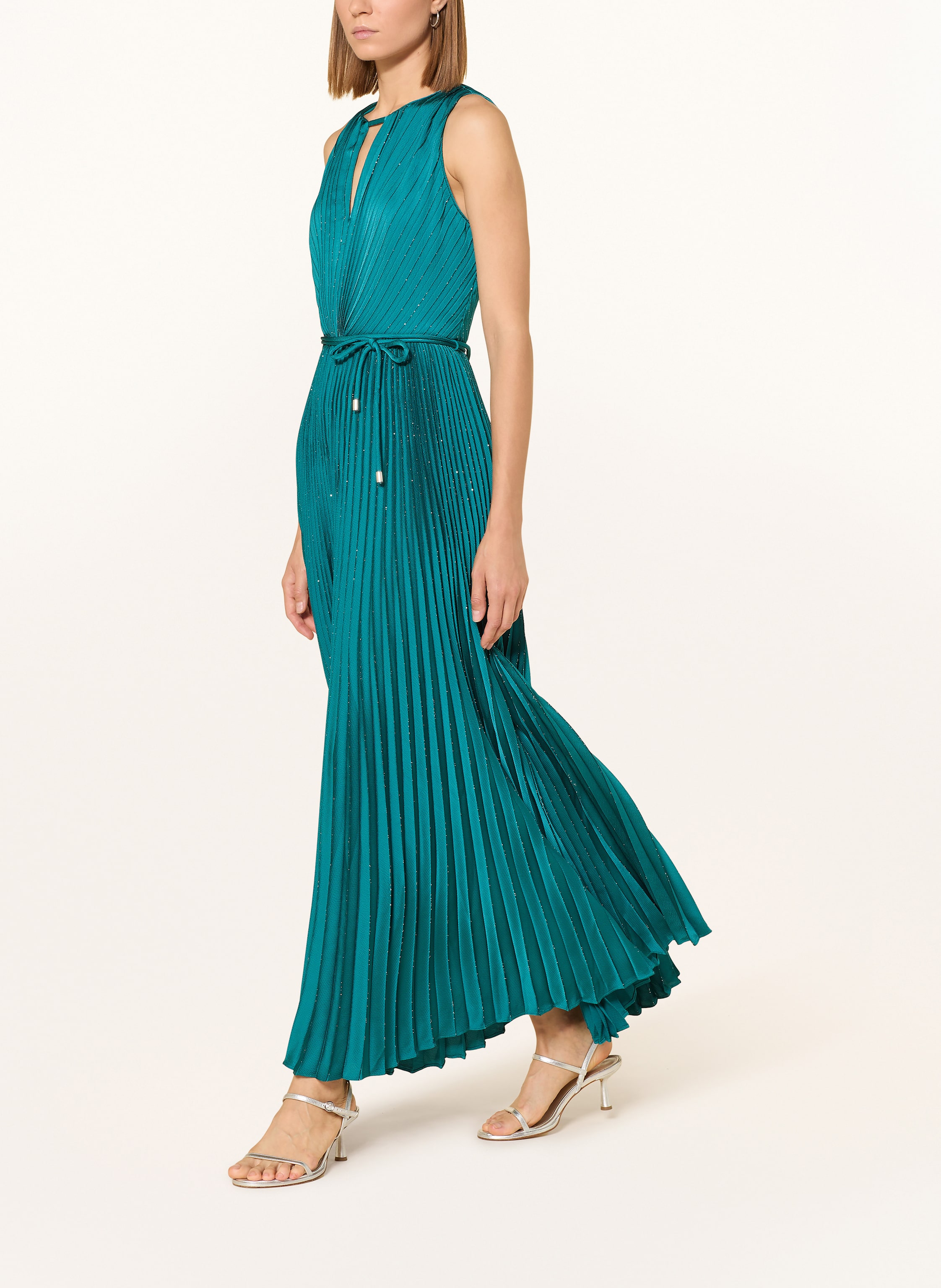 Thumbnail - Phase Eight Kleid Simara Mit Plissees Und Glitzergarn gruen