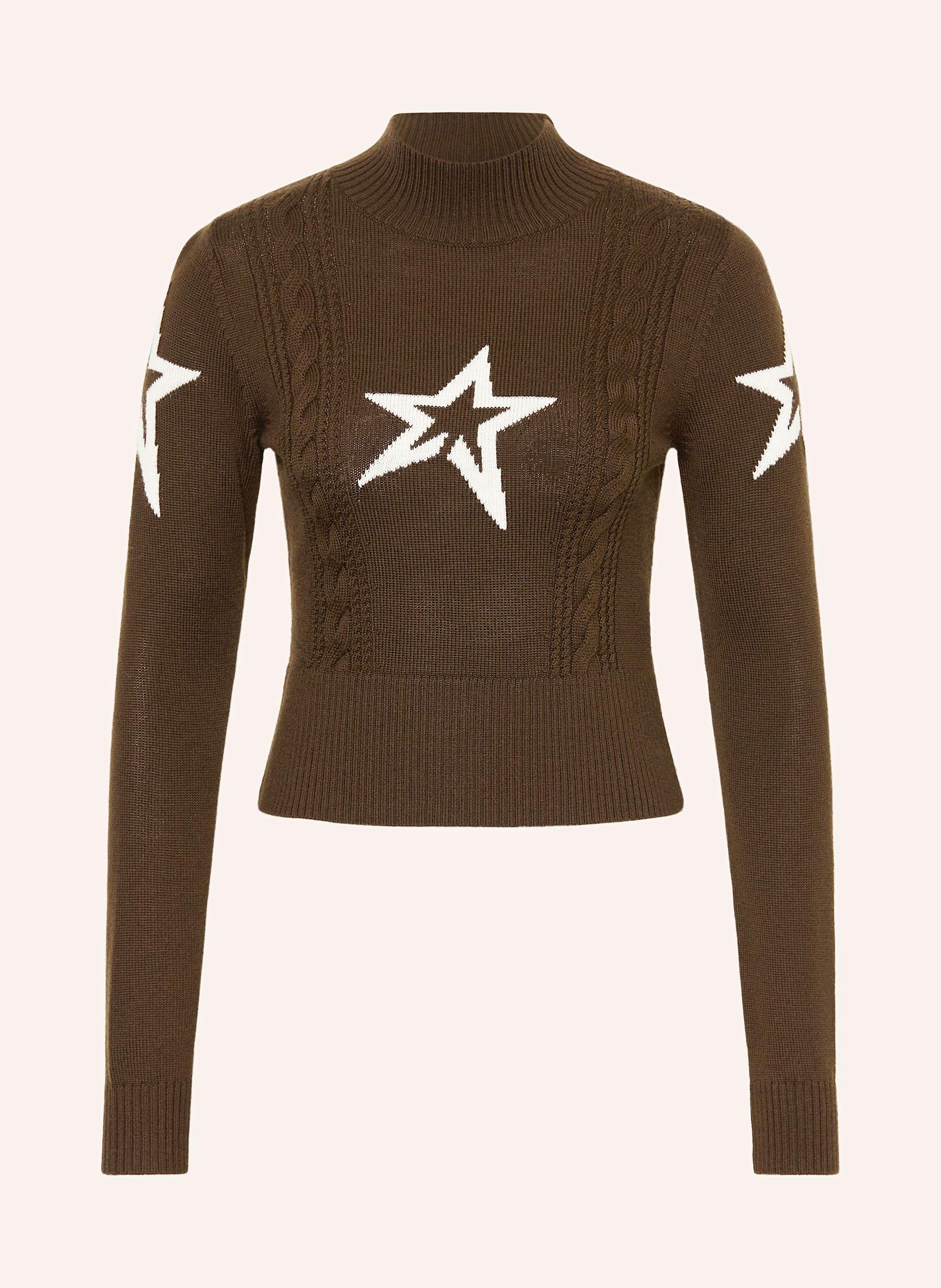 Perfect Moment Pullover Cable Aus Merinowolle braun