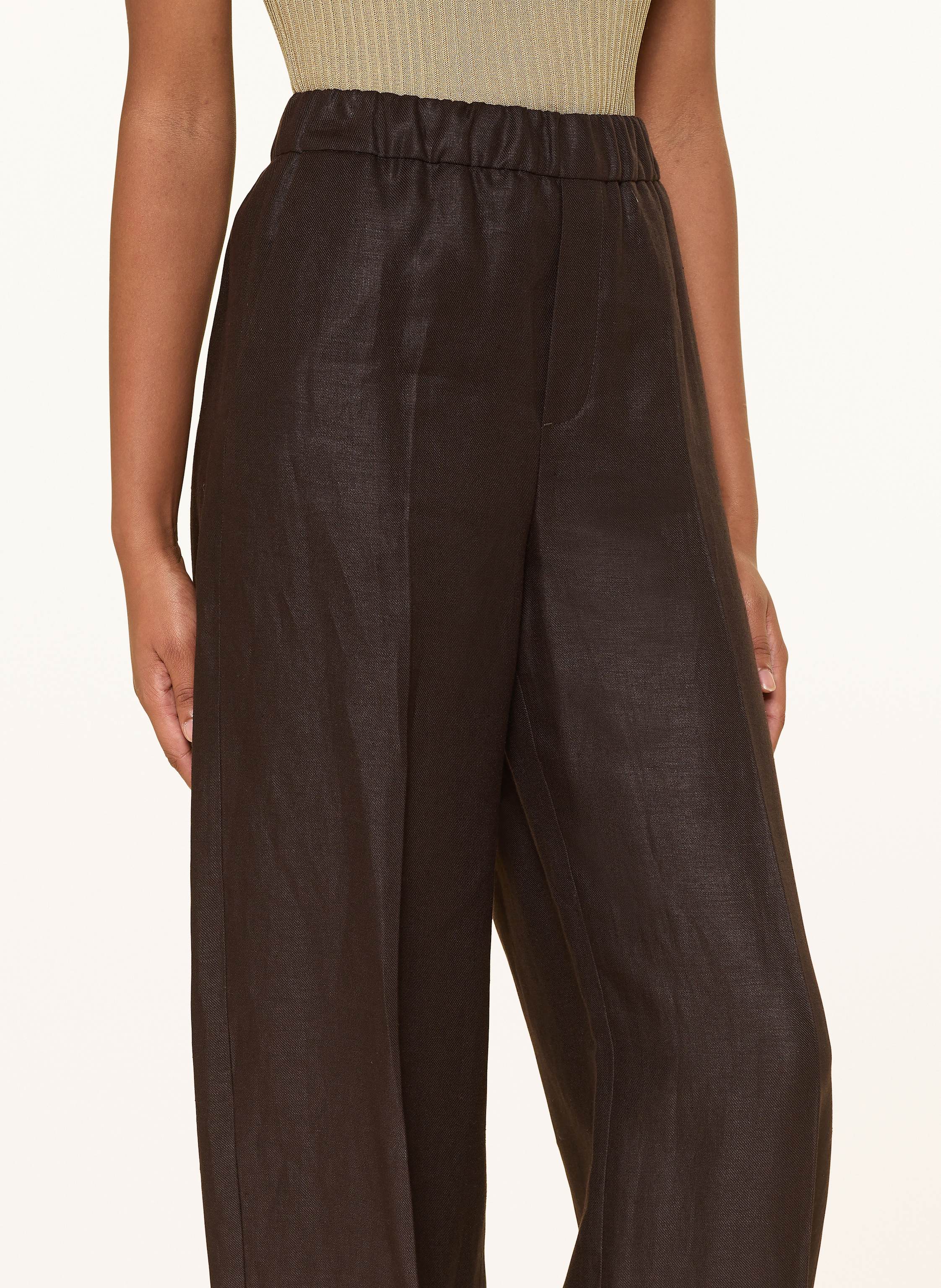 Thumbnail - Drykorn Marlenehose Consider Aus Leinen braun