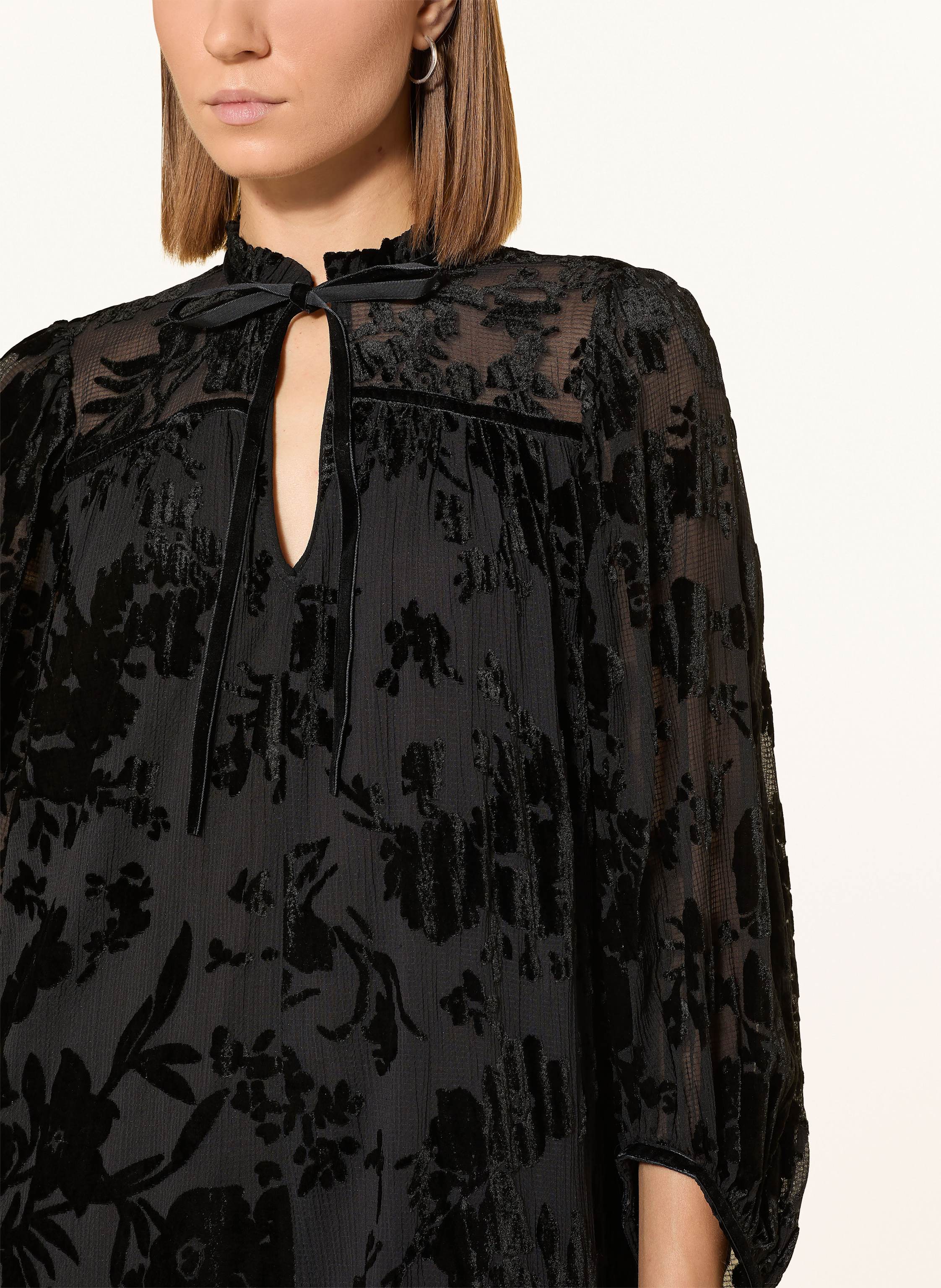 Thumbnail - Phase Eight Samtkleid Mila Mit Volants schwarz