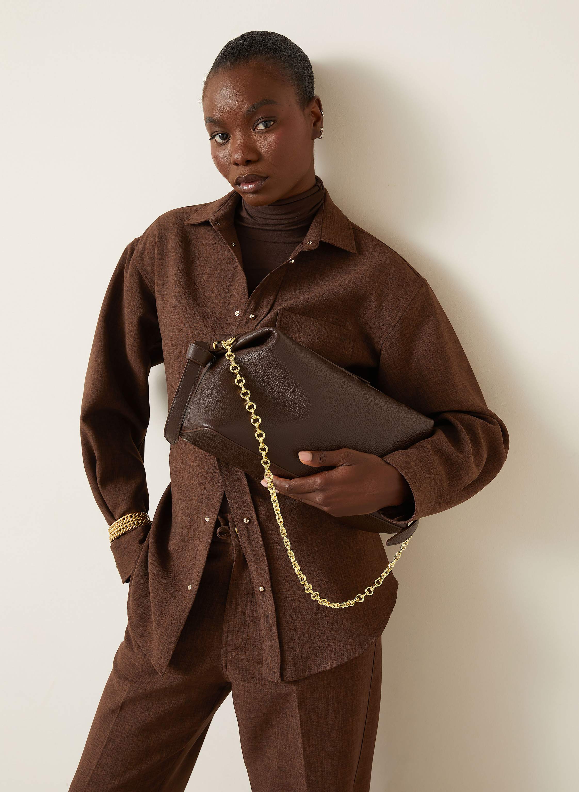 Thumbnail - Yuzefi Schultertasche Brioche braun