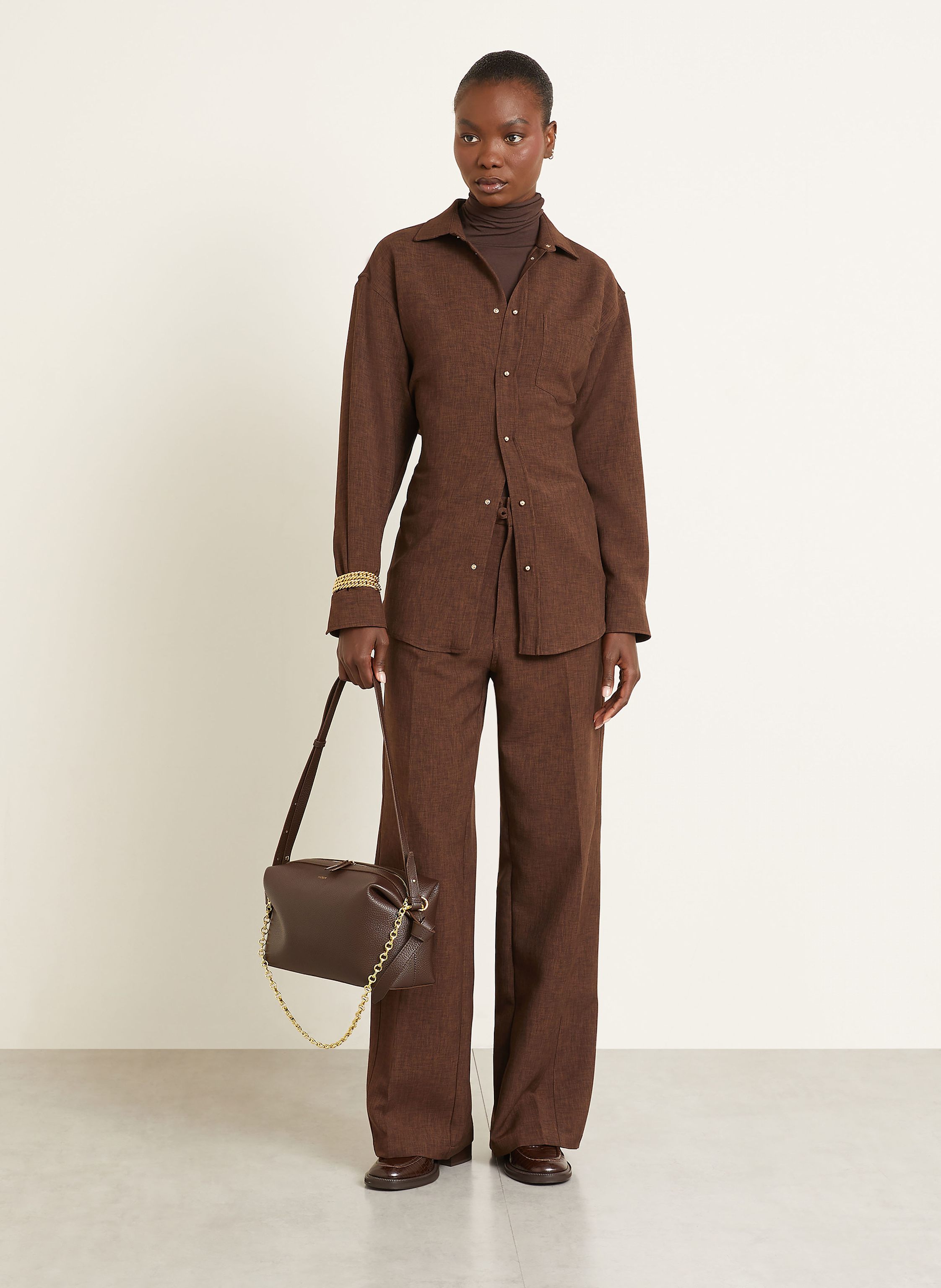 Thumbnail - Yuzefi Schultertasche Brioche braun