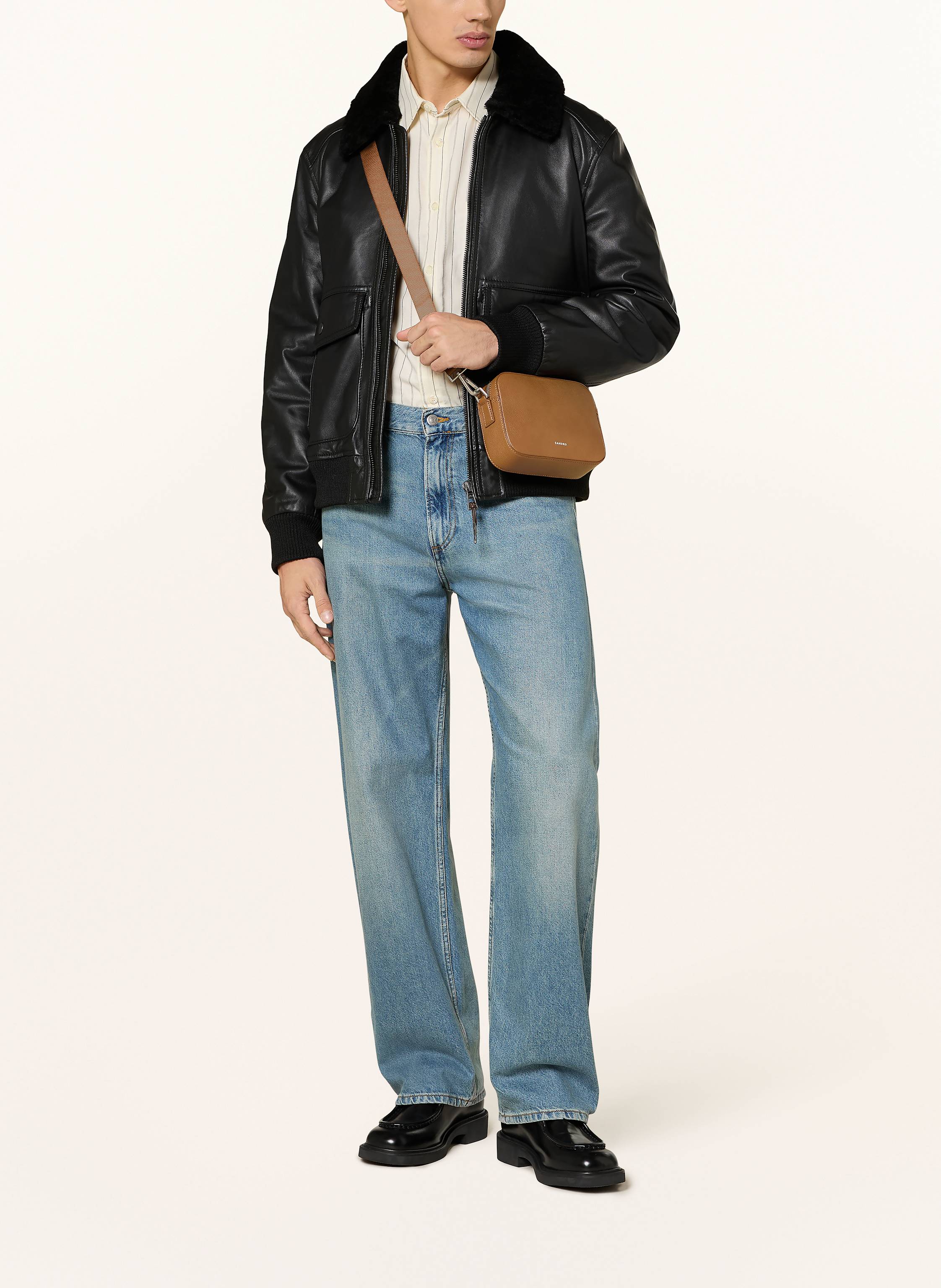 Thumbnail - Sandro Saffiano-Umhängetasche braun