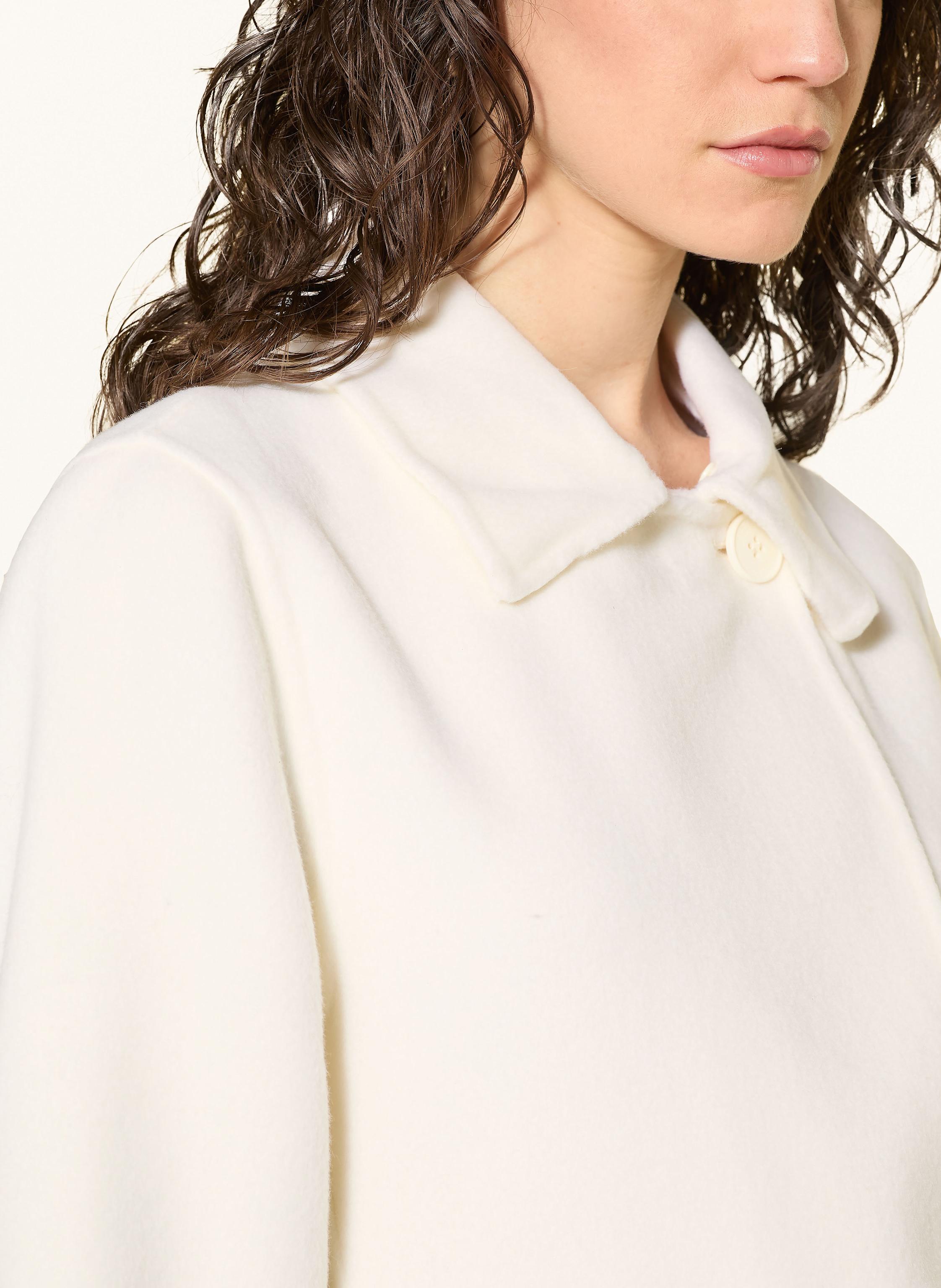 Thumbnail - Maje Mantel Mit Abnehmbarem Kunstpelzkragen weiss