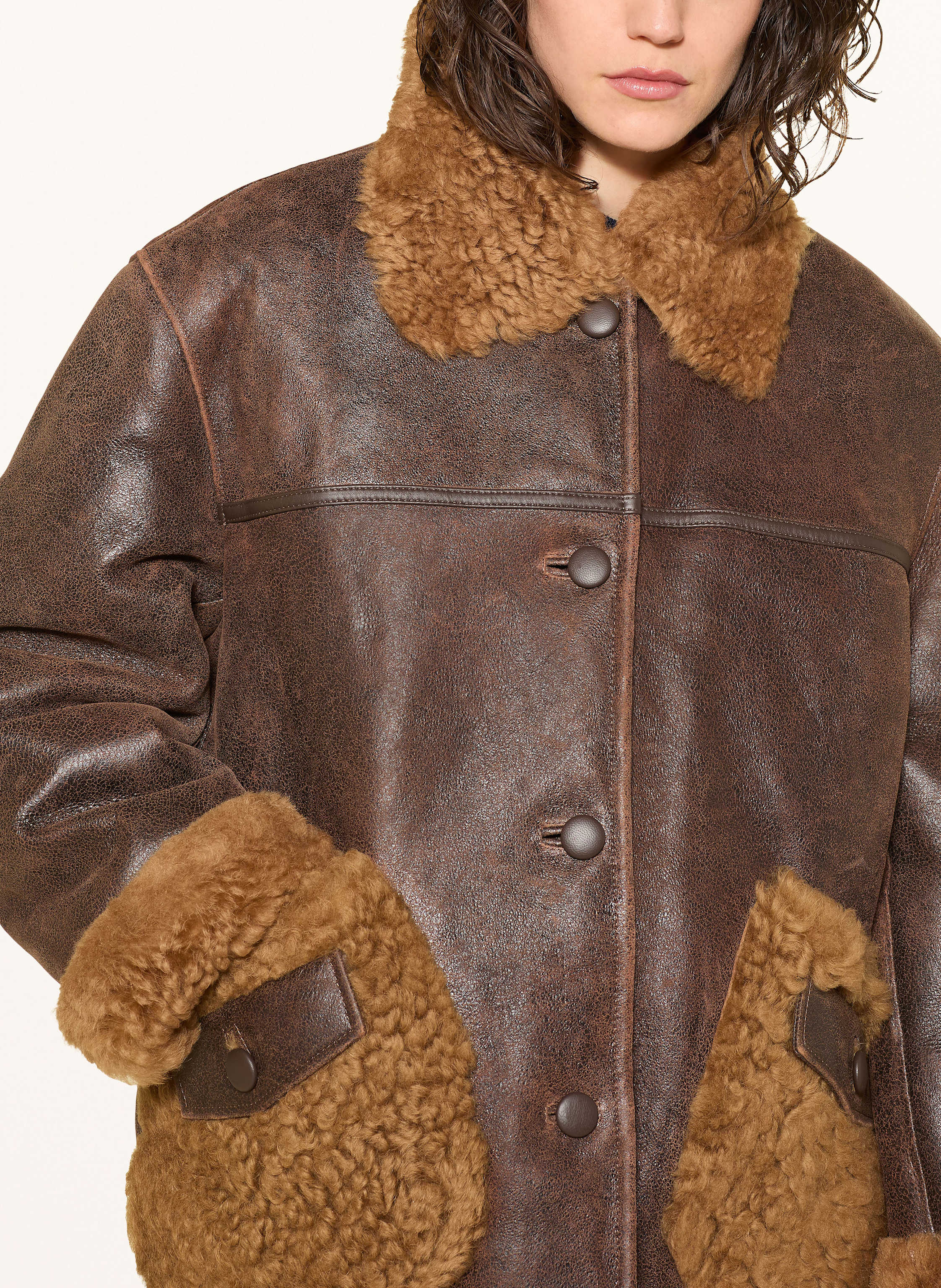 Thumbnail - Claudie Pierlot Lederjacke braun