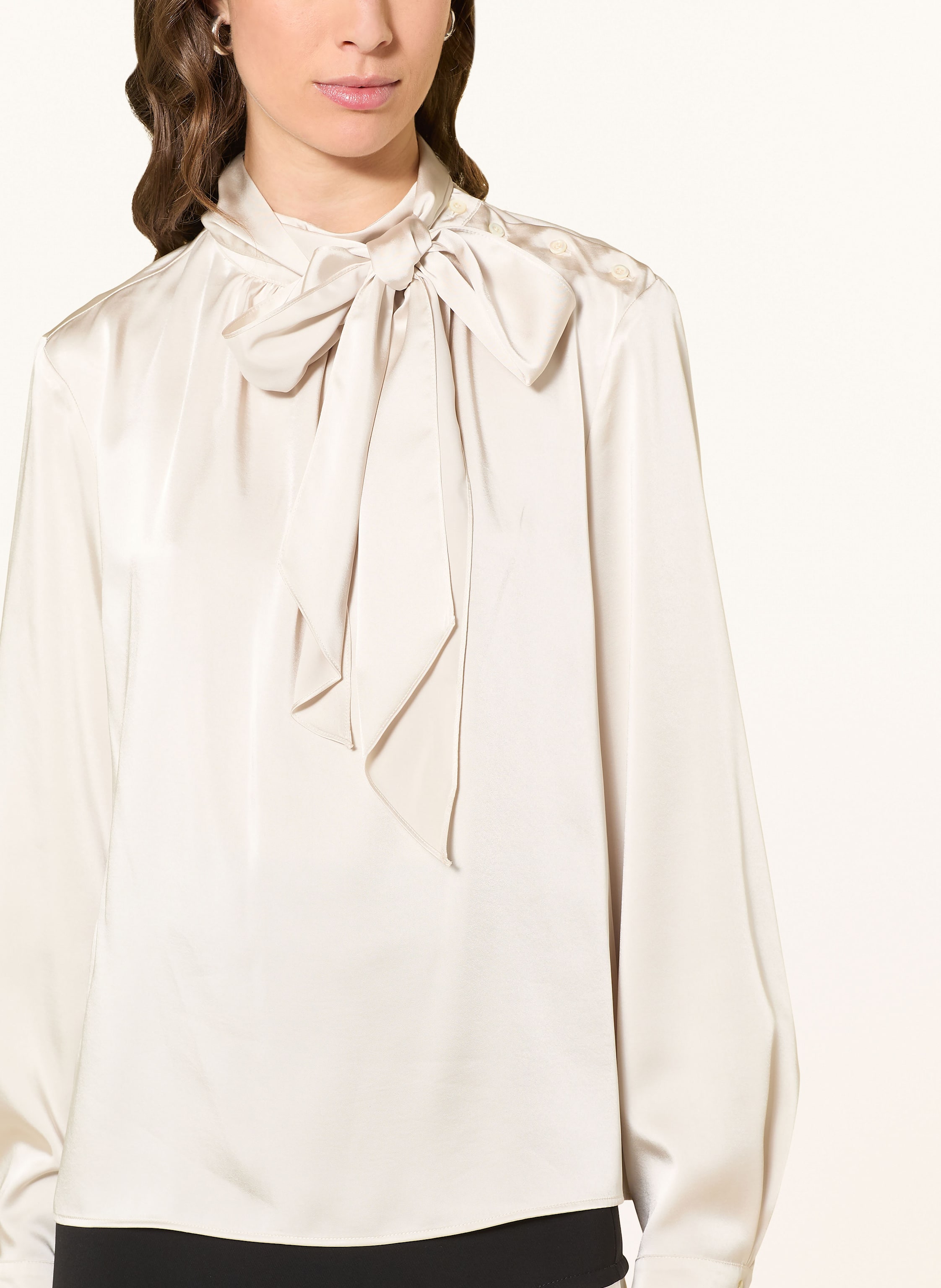 Thumbnail - Claudie Pierlot Blusenshirt Aus Satin Mit Abnehmbarer Schluppe weiss