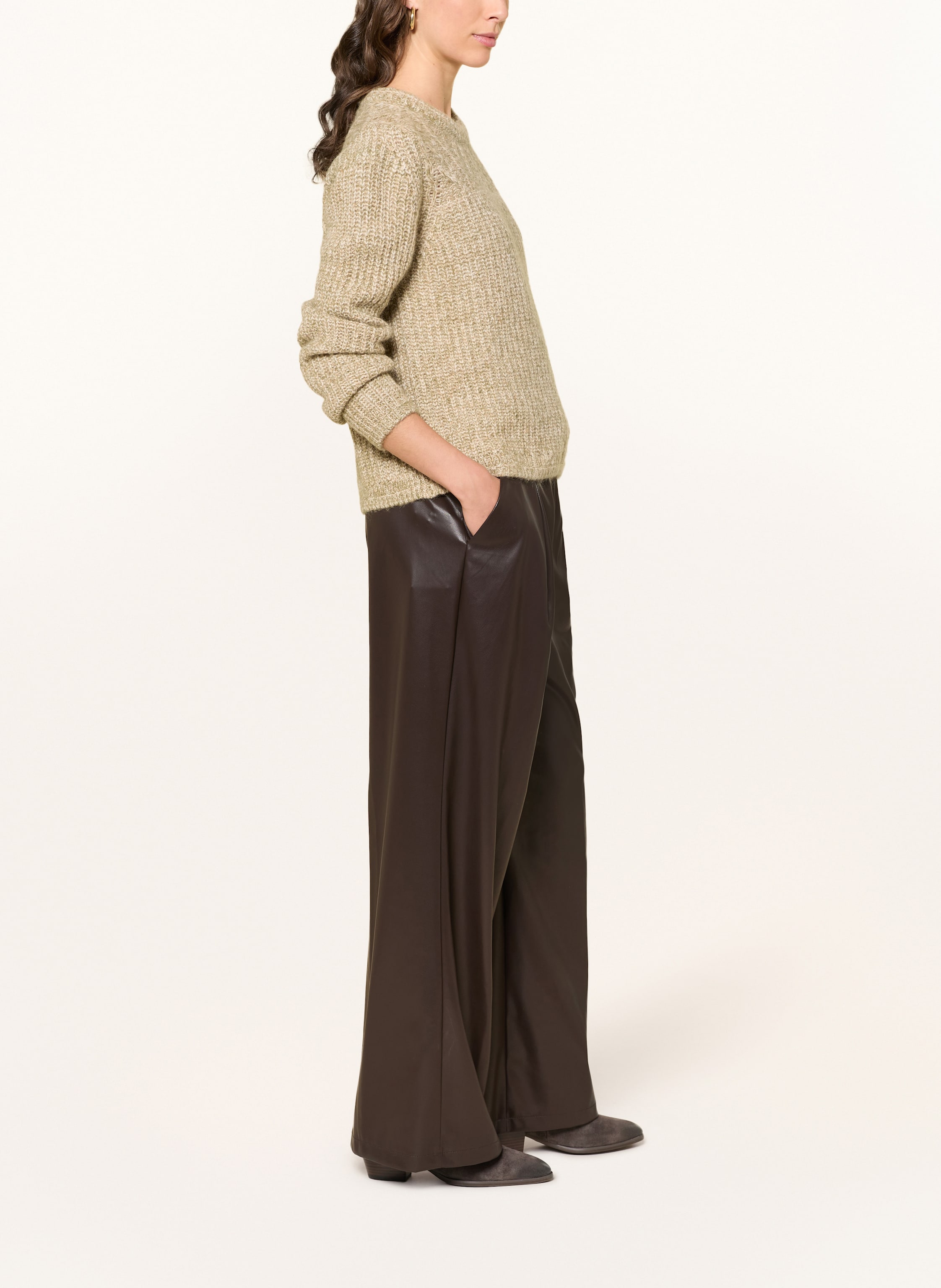 Thumbnail - Ba&Sh Hose Rami In Lederoptik braun