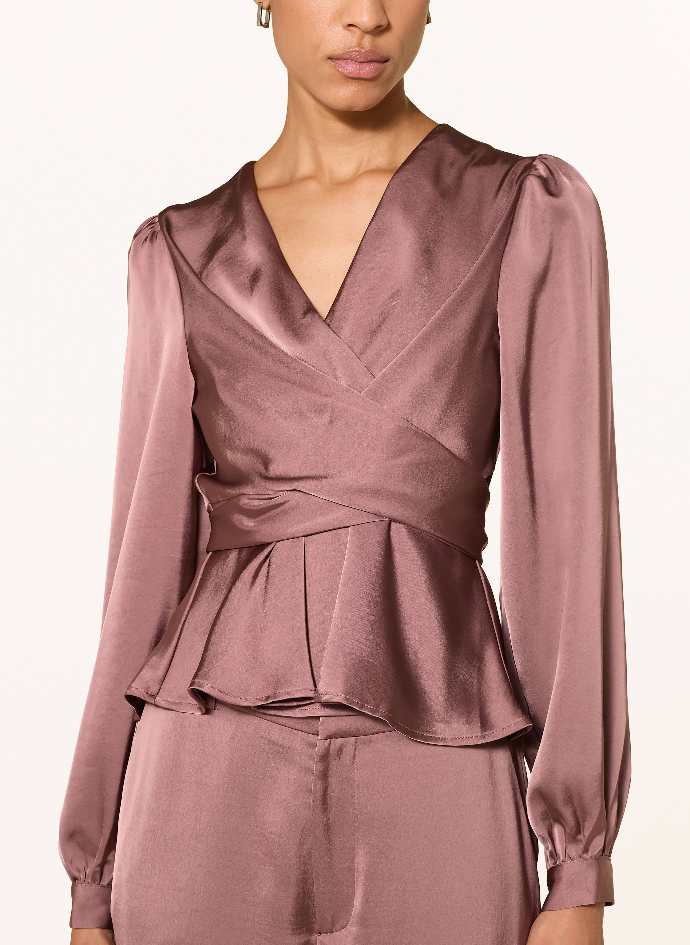 Thumbnail - Neo Noir Blusenshirt Rista In Wickeloptik Aus Satin rosa