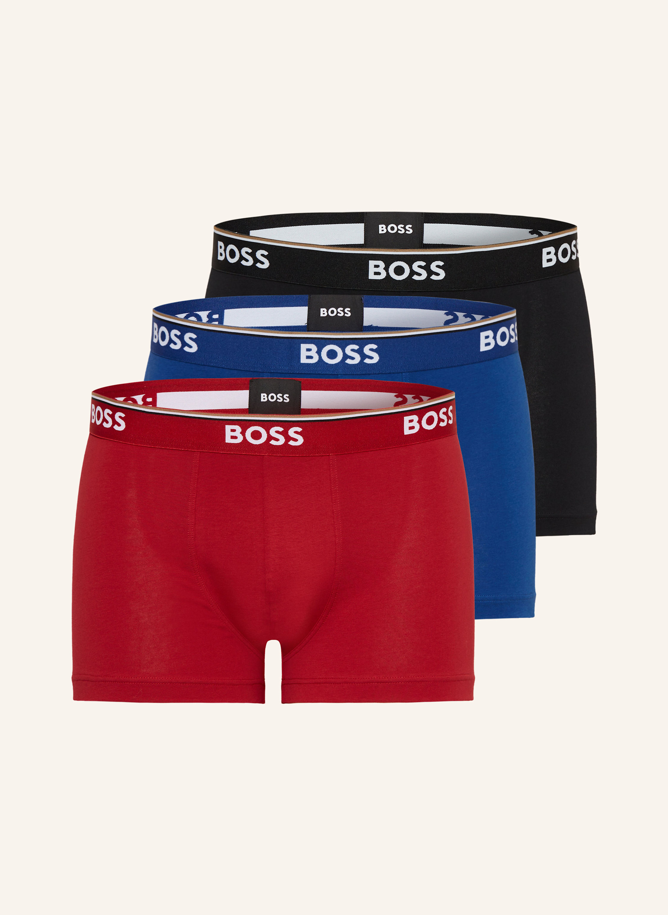 Boss Boss 3er-Pack Boxershorts Power rot in ROT / BLAU / SCHWARZ