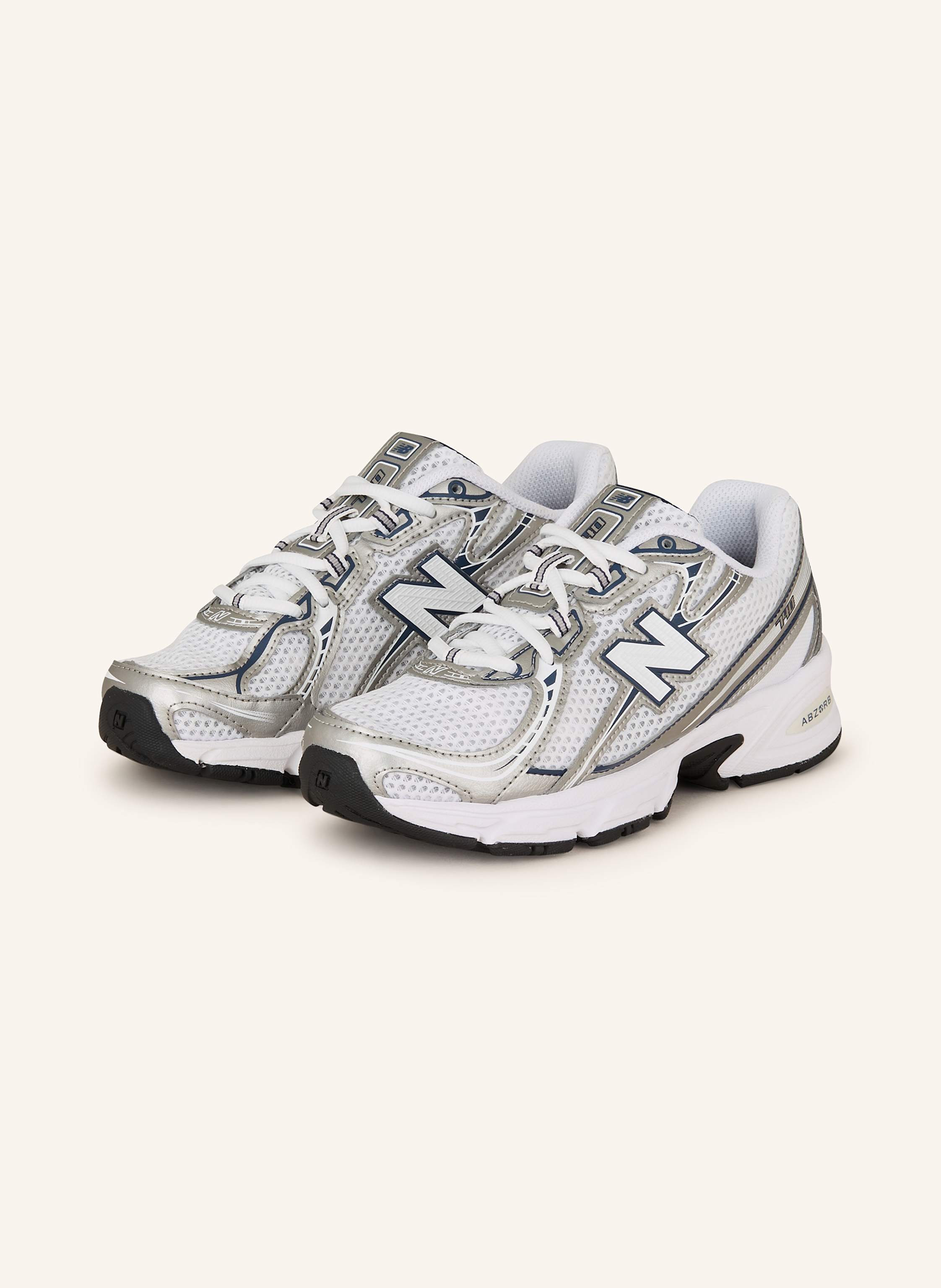 Weißer New Balance 740 Sneaker mit Mesh und Lederimitat