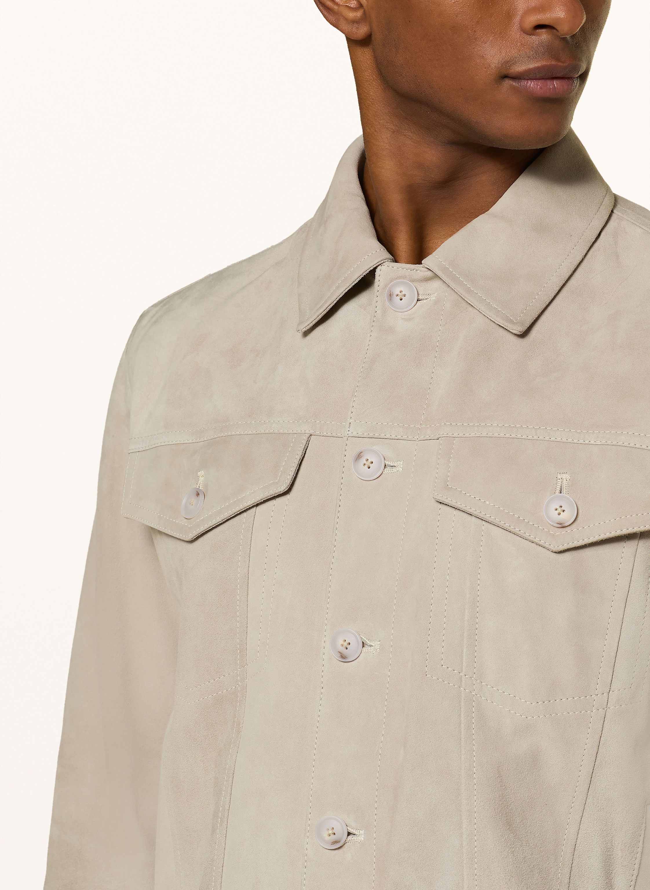 Thumbnail - Boss Lederjacke Merak beige