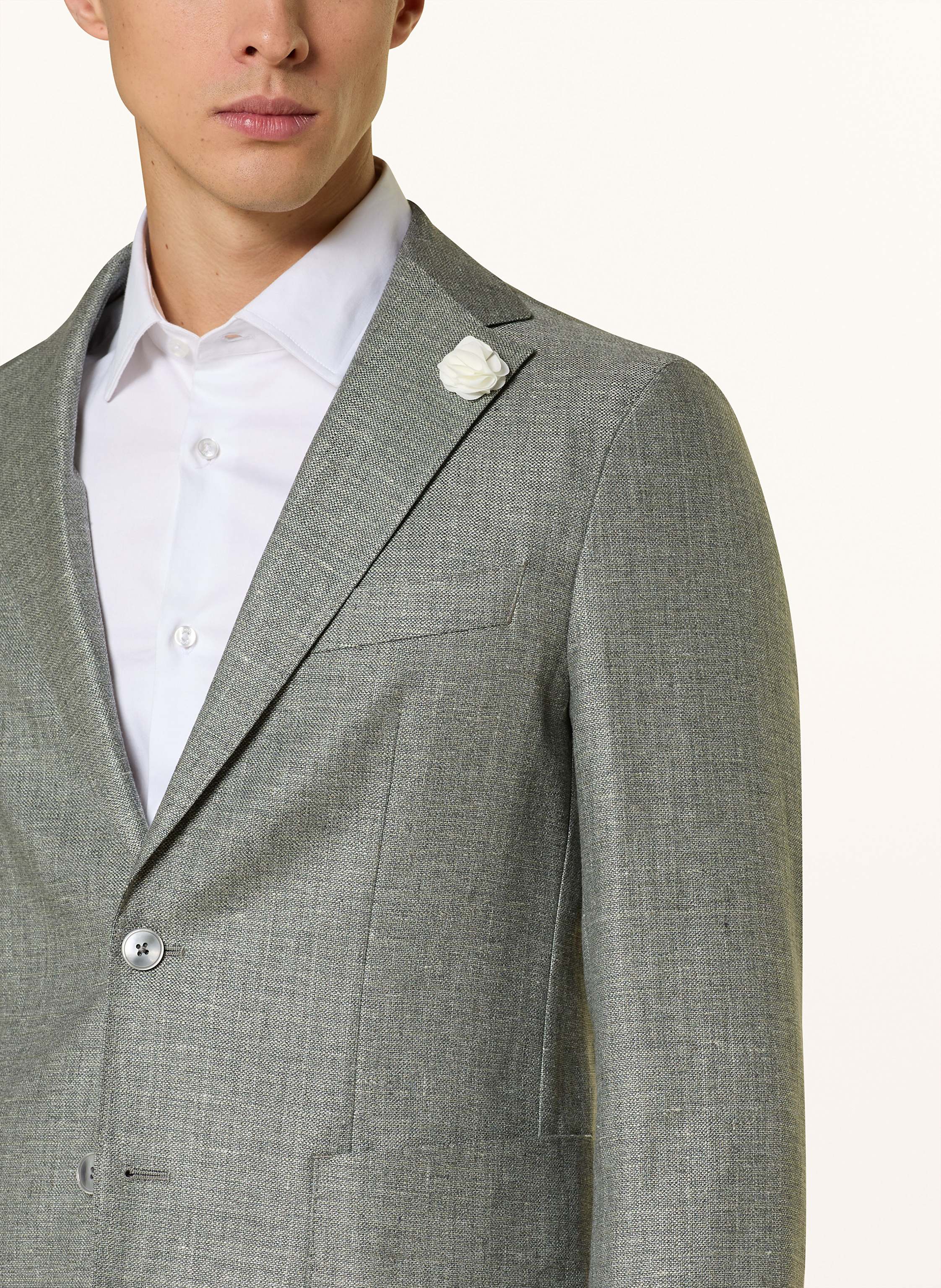 Thumbnail - Boss Anzugsakko Hanry Slim Fit Mit Leinen gruen