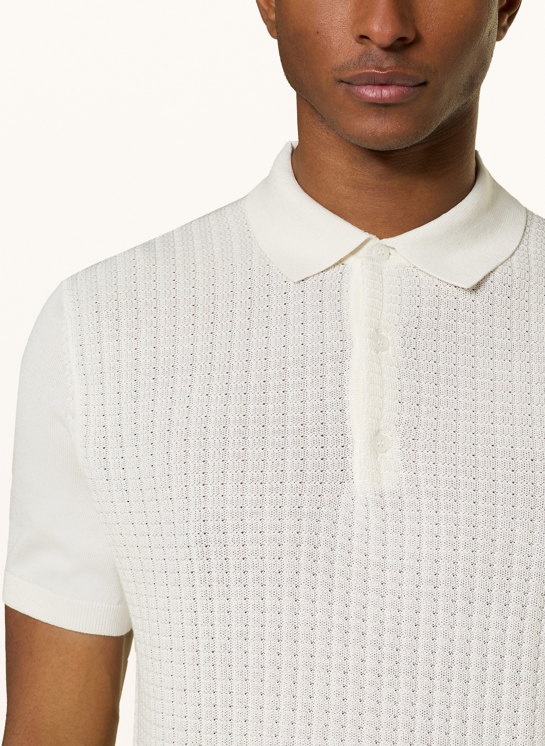 Thumbnail - Strellson Strick-Poloshirt Adrian weiss