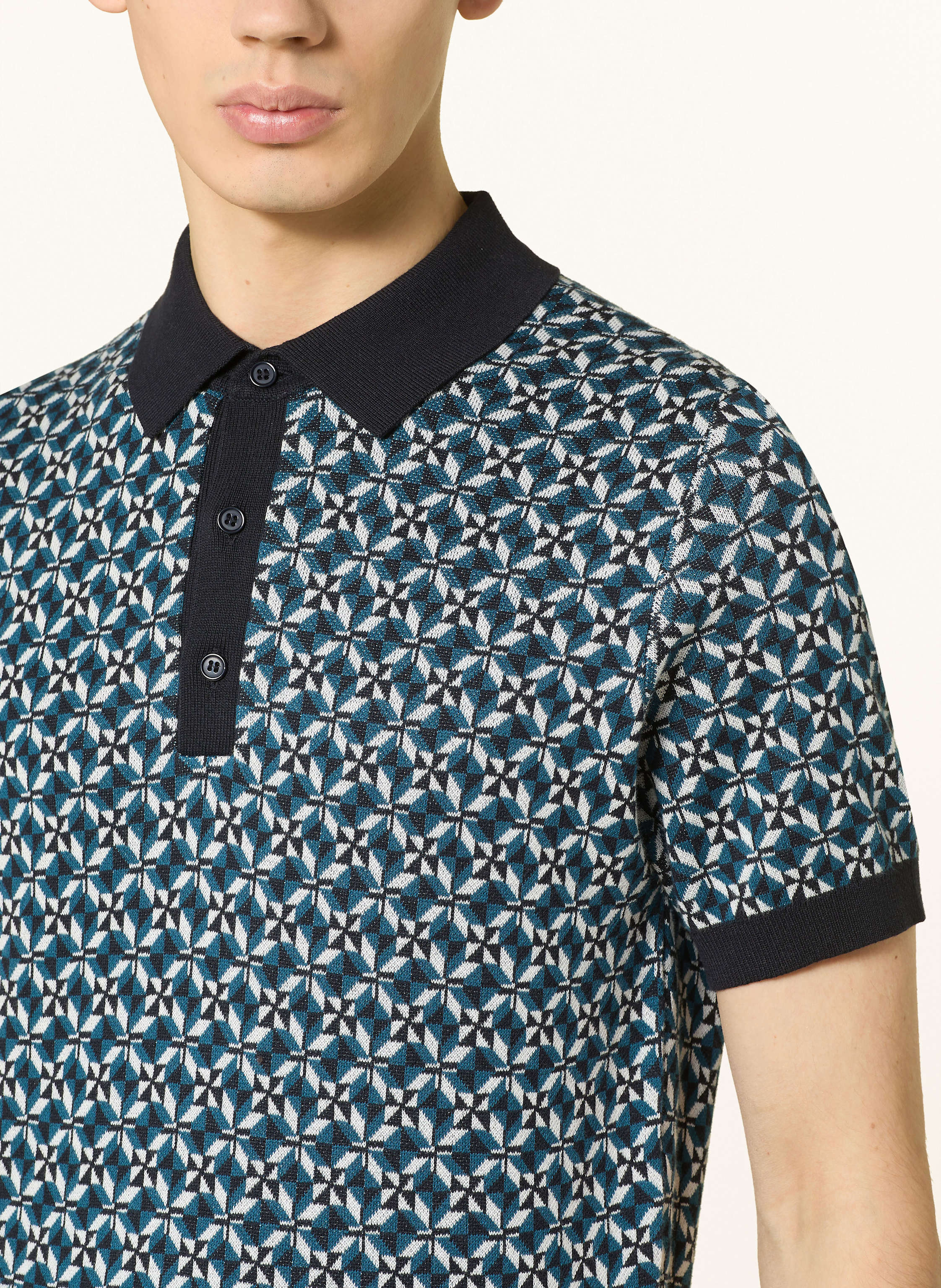 Thumbnail - Strellson Strick-Poloshirt Kito blau