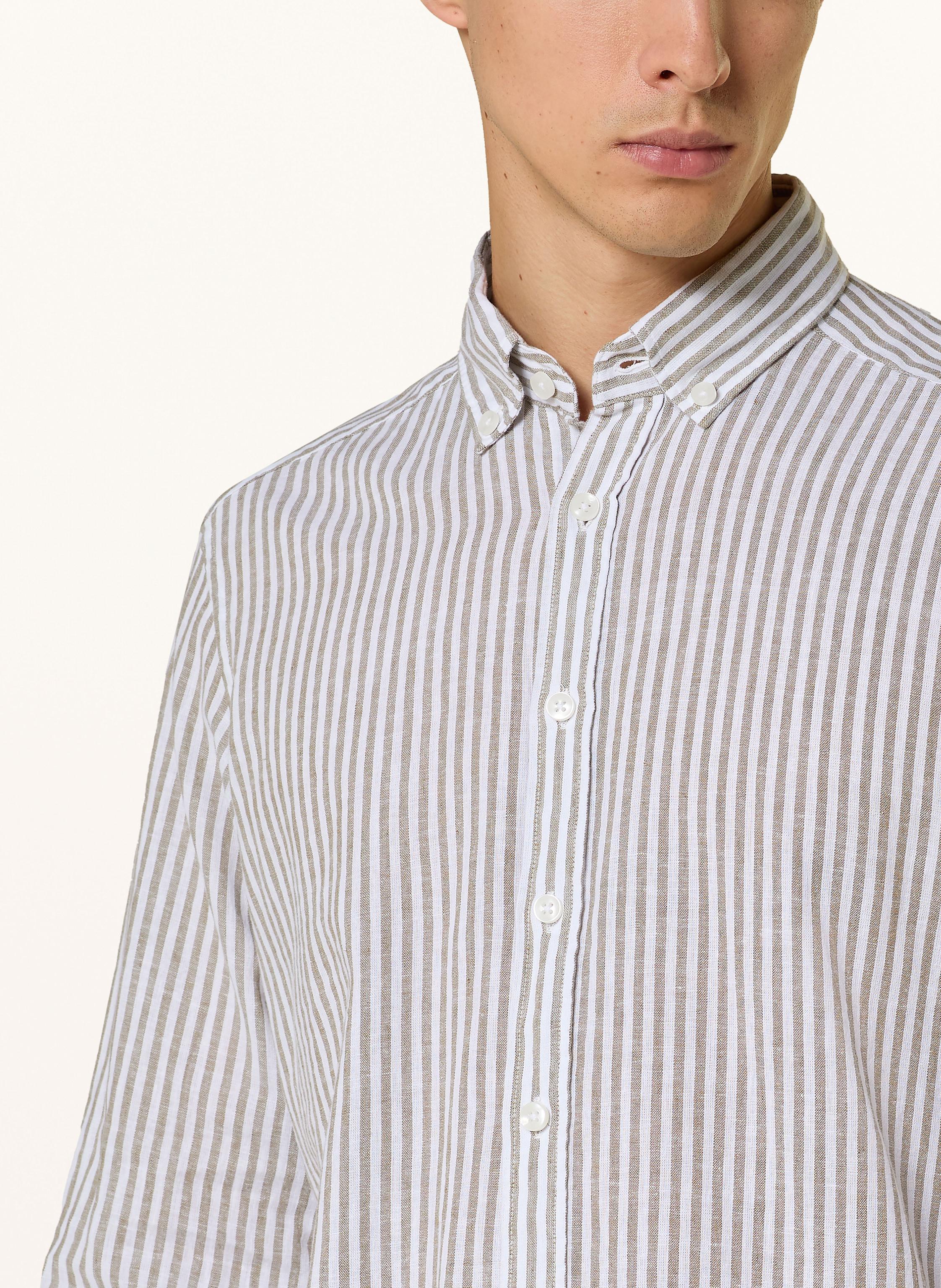 Thumbnail - Strokesman's Hemd Regular Fit Mit Leinen gruen