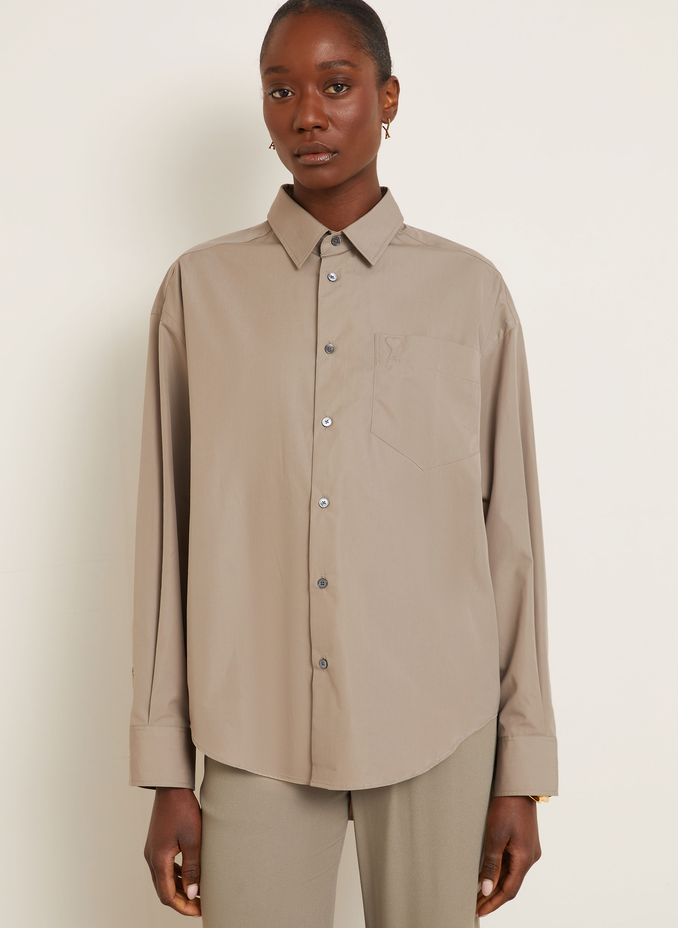 Thumbnail - Ami Paris Hemdbluse beige